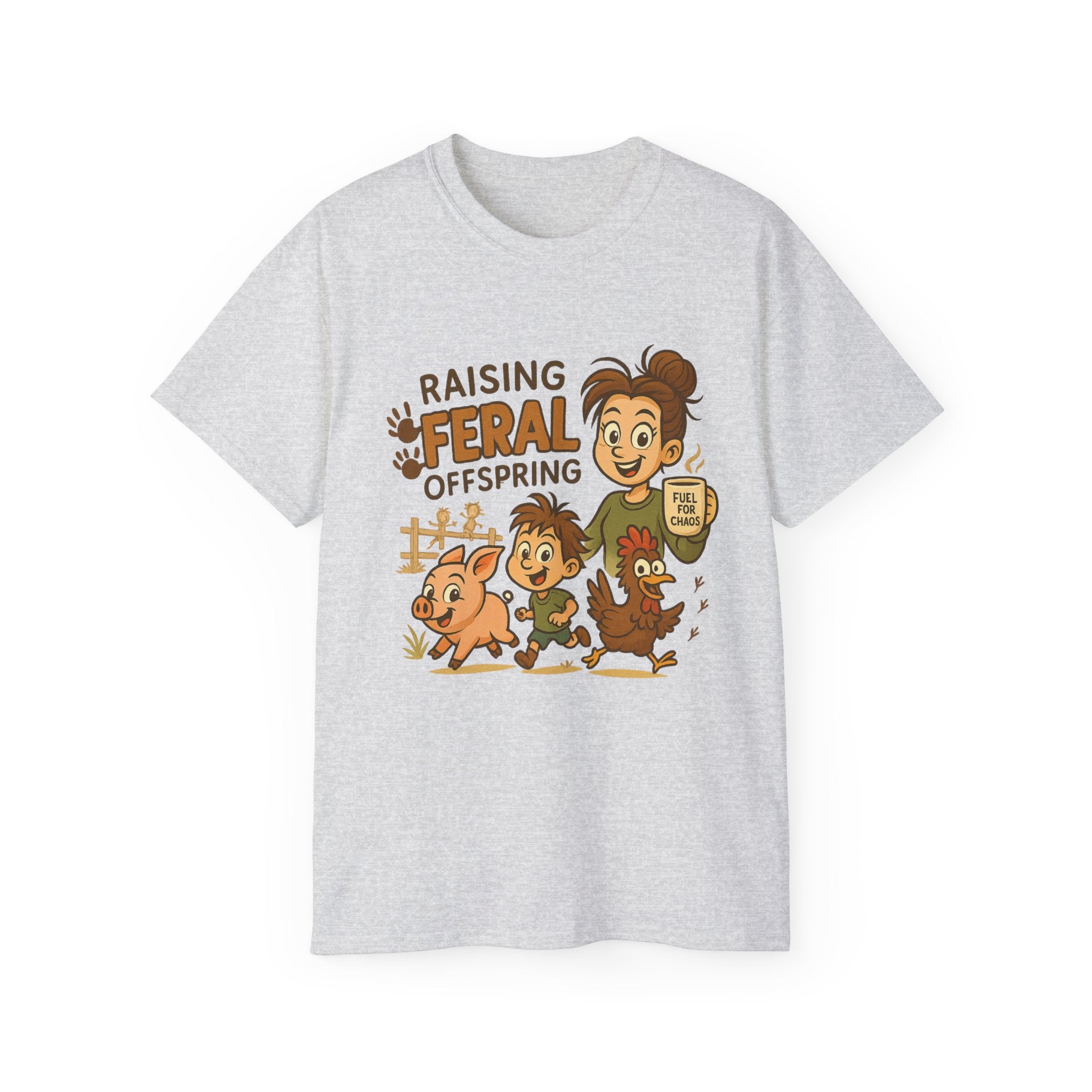 Feral Offspring Tee, Fun Unisex Shirt, Cute Animal Gift, Eco-Friendly Cotton T-Shirt, Perfect for Parents and Kids, Casual Wear