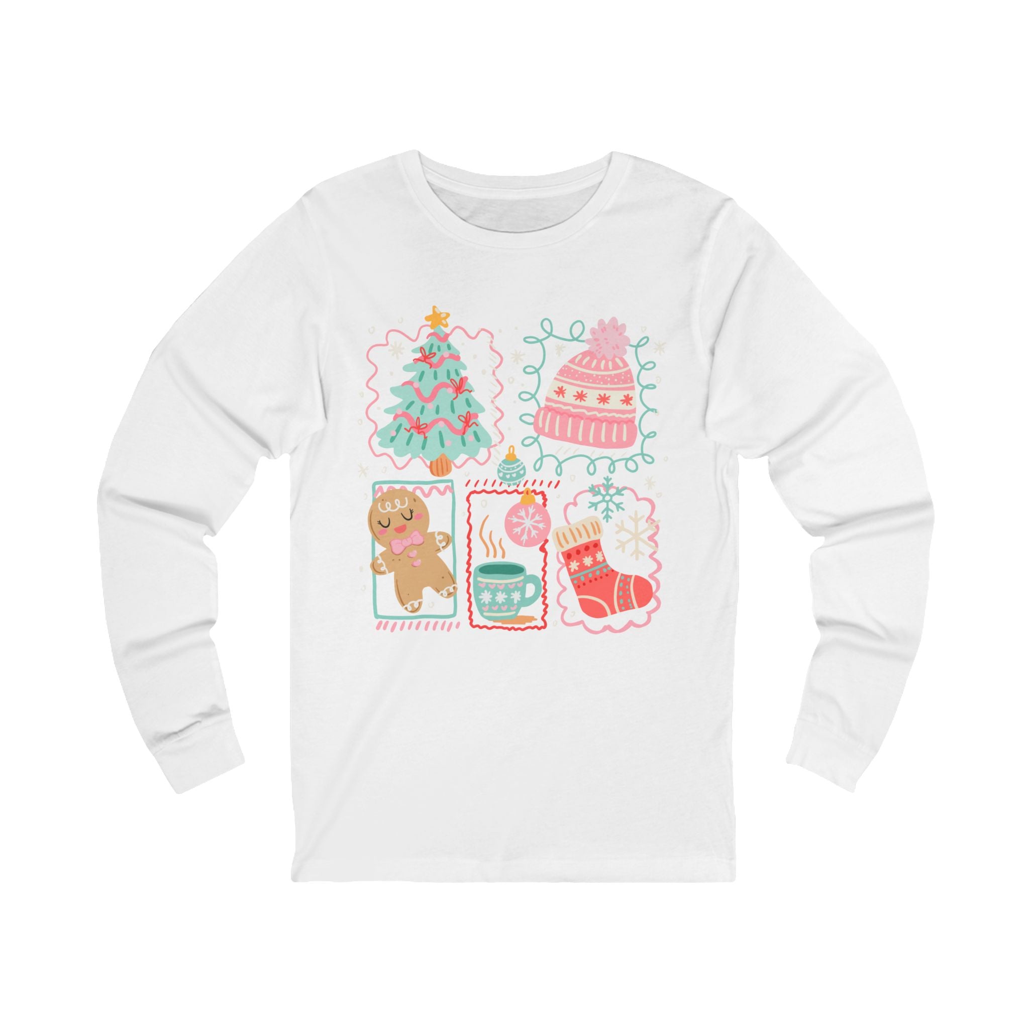 Cozy Holiday Graphic Tee, Unisex Long Sleeve Christmas Shirt, Winter Sweater Festive Top, Cute Gift for Him/Her, Seasonal Fashion