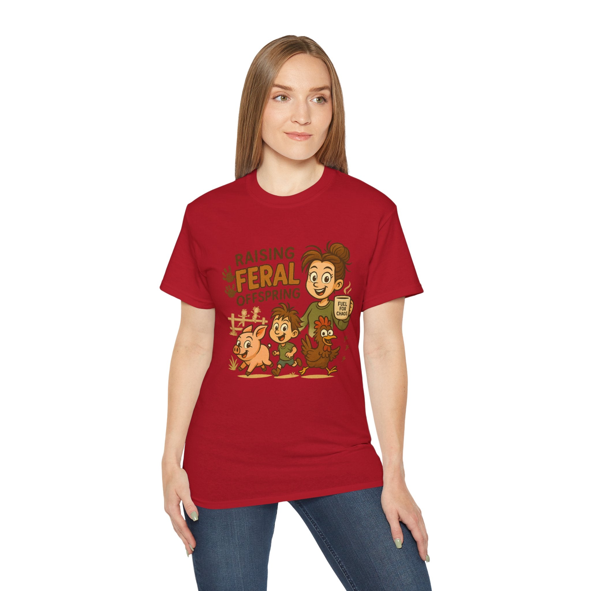 Feral Offspring Tee, Fun Unisex Shirt, Cute Animal Gift, Eco-Friendly Cotton T-Shirt, Perfect for Parents and Kids, Casual Wear