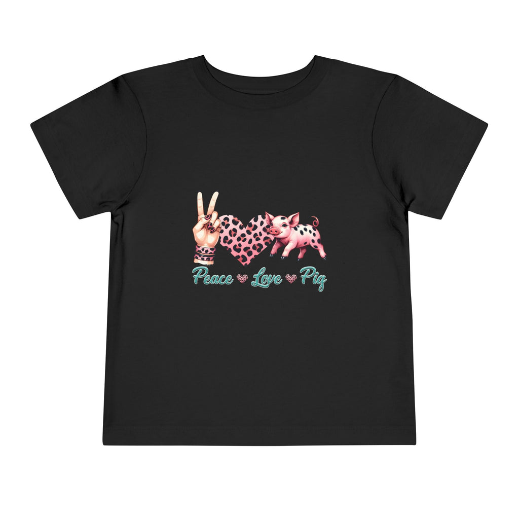 Toddler Peace, Love & Pig Tee, Cute Kid's T-Shirt, Animal Lovers Gift, Birthday Outfit, Playful Graphic Tee