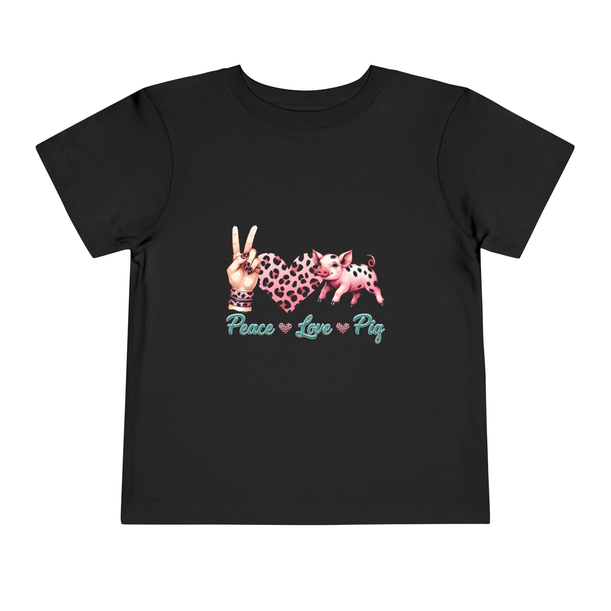 Toddler Peace, Love & Pig Tee, Cute Kid's T-Shirt, Animal Lovers Gift, Birthday Outfit, Playful Graphic Tee