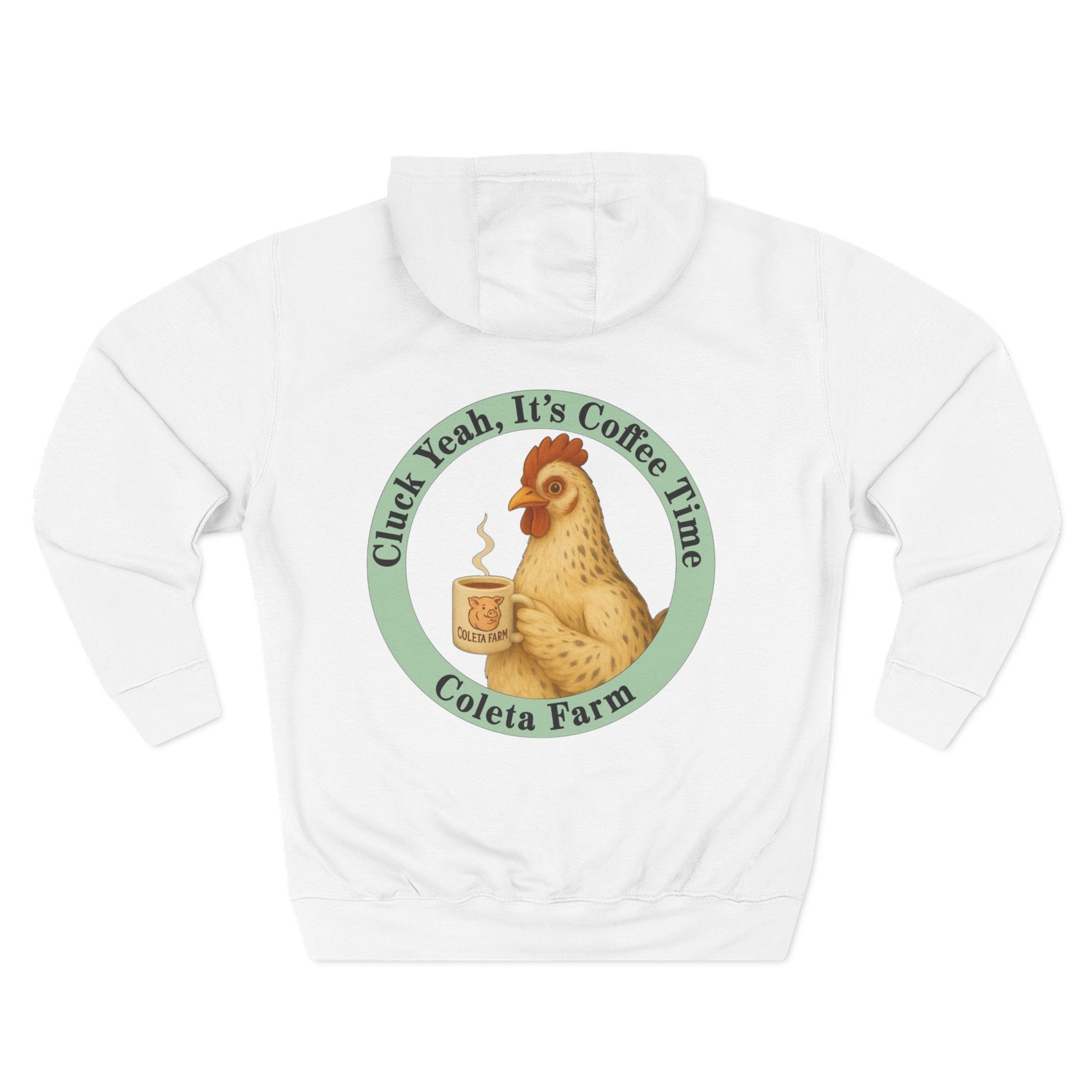 Cozy Coffee Chicken Hoodie, Fun Fleece Sweatshirt, Cute Gift for Coffee Lovers, Farmhouse Decor, Funny Apparel