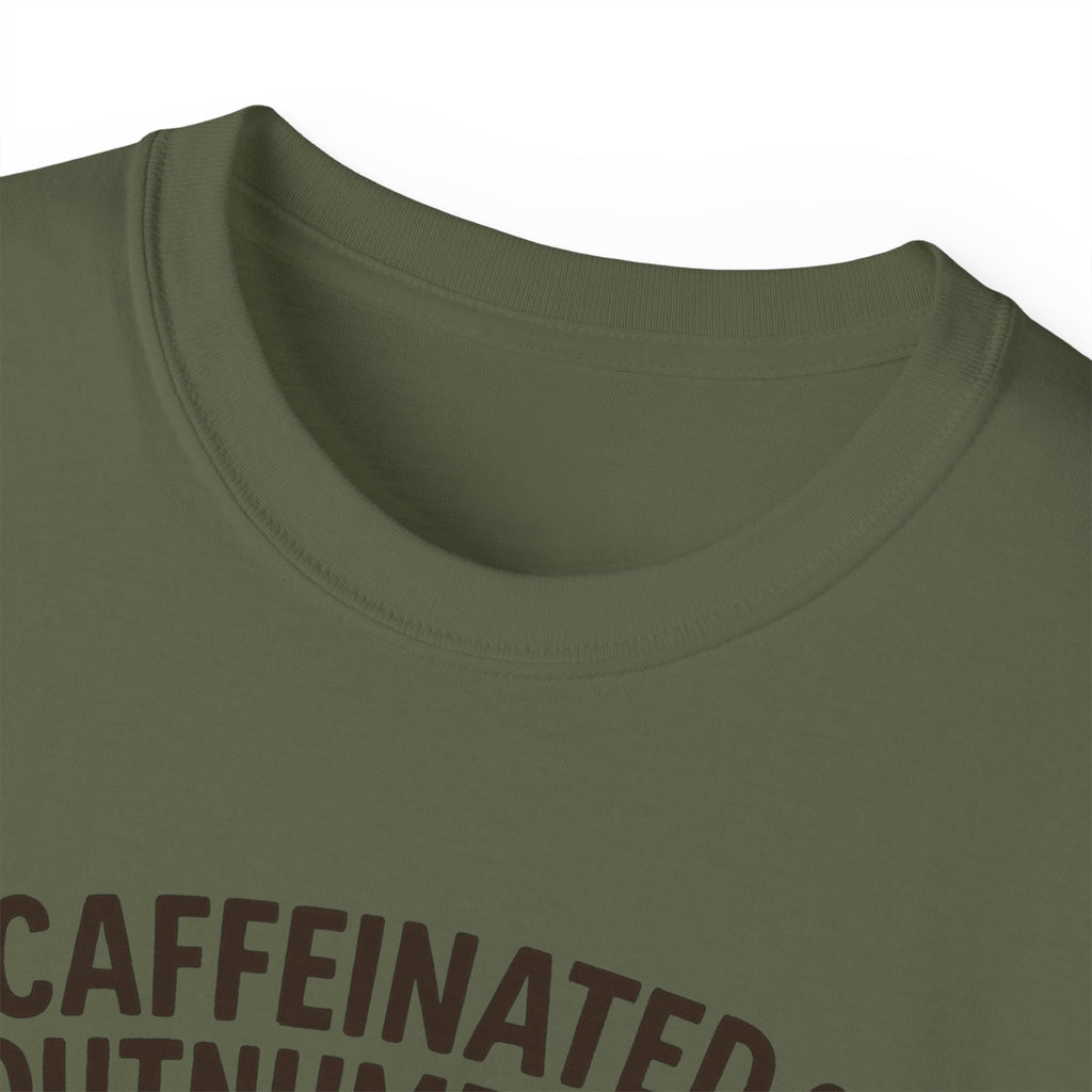 Caffeinated & Outnumbered Tee, Mom Life Shirt, Funny Parenting Tee, Gifts for Moms, Family Humor T-Shirt, Cute Kids Design