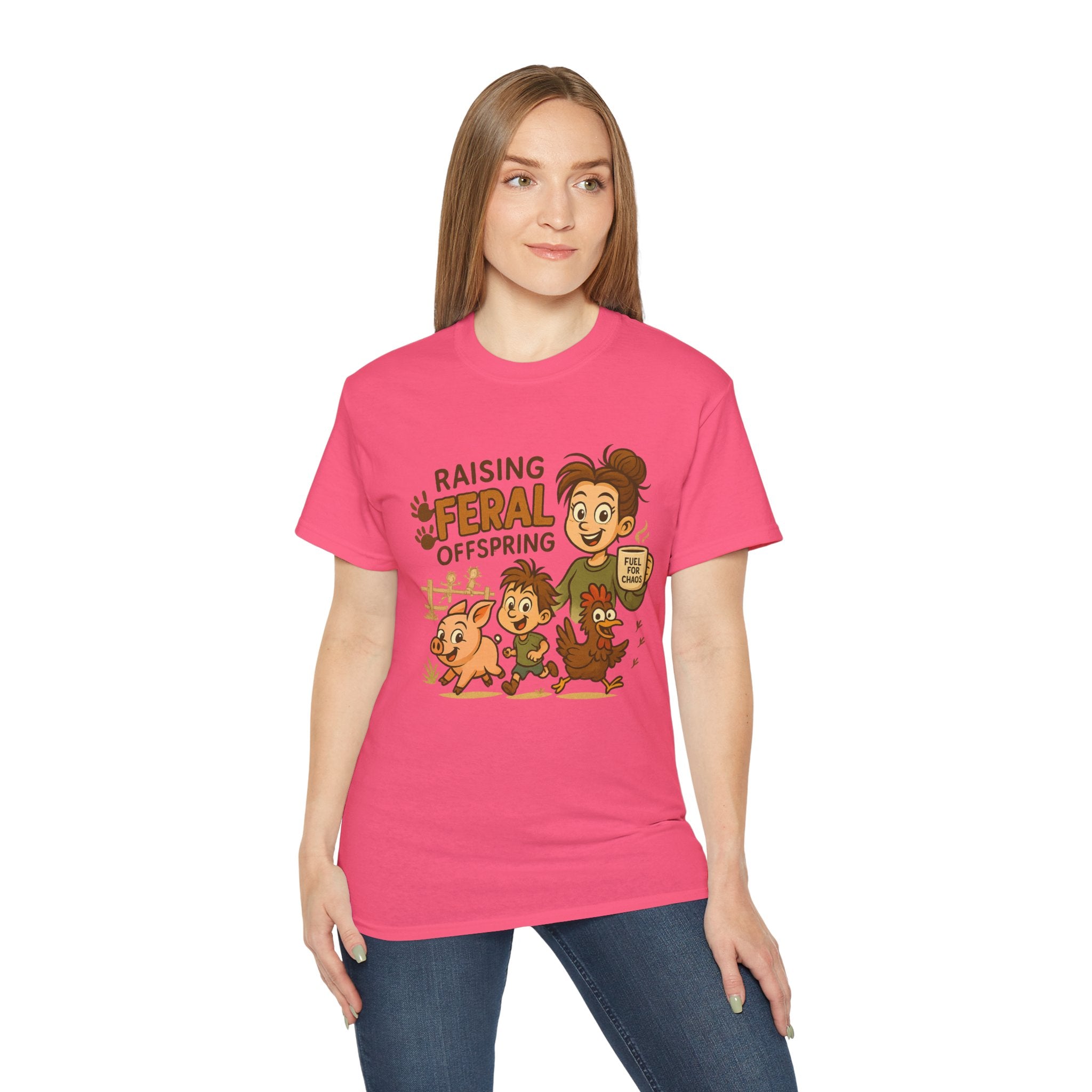 Feral Offspring Tee, Fun Unisex Shirt, Cute Animal Gift, Eco-Friendly Cotton T-Shirt, Perfect for Parents and Kids, Casual Wear