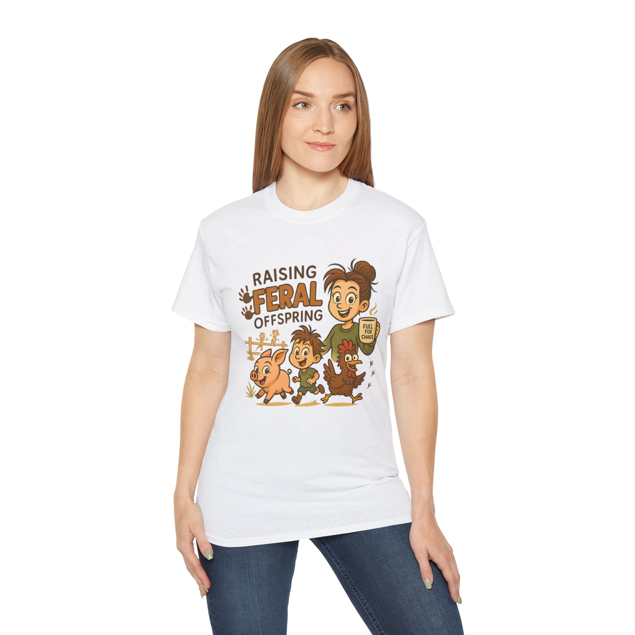 Feral Offspring Tee, Fun Unisex Shirt, Cute Animal Gift, Eco-Friendly Cotton T-Shirt, Perfect for Parents and Kids, Casual Wear