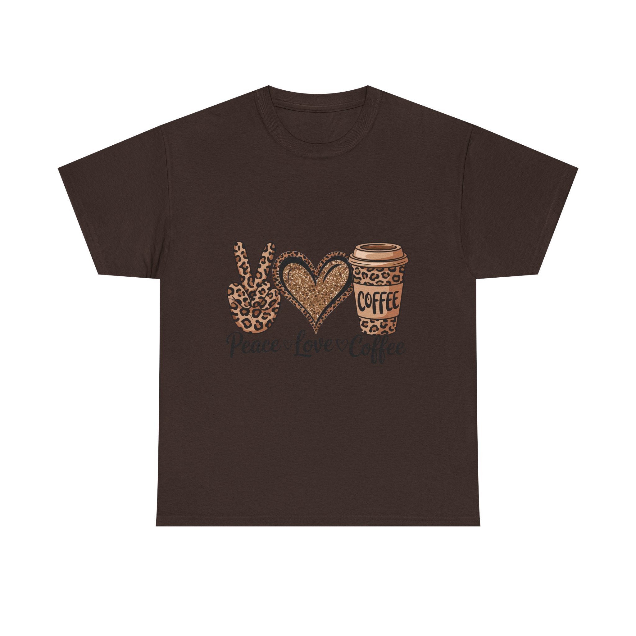 Peace, Love, Coffee Unisex Tee | Cozy Graphic Tee for Coffee Lovers