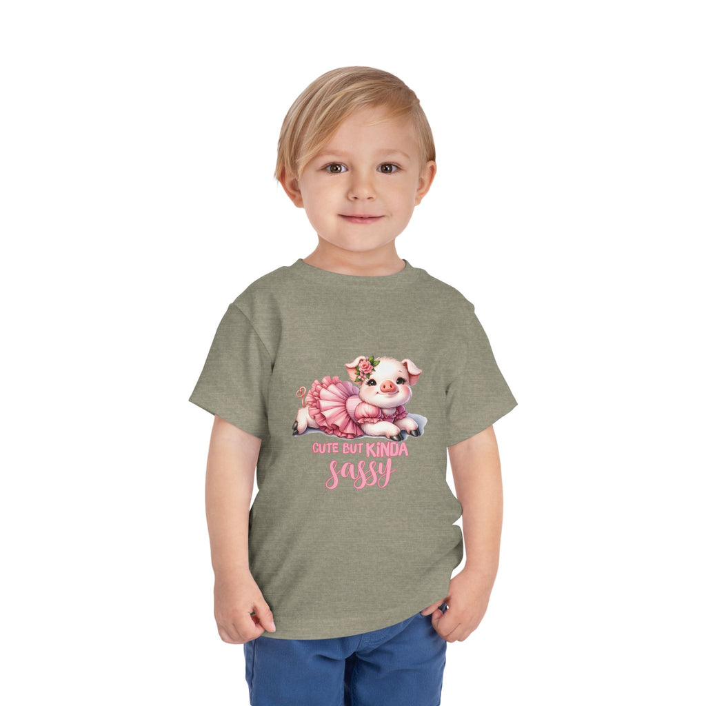 Sassy Pig Toddler Tee, Cute Kids T-Shirt, Birthday Gift, Toddler Apparel, Funny Animal Shirt, Playful Baby Tee