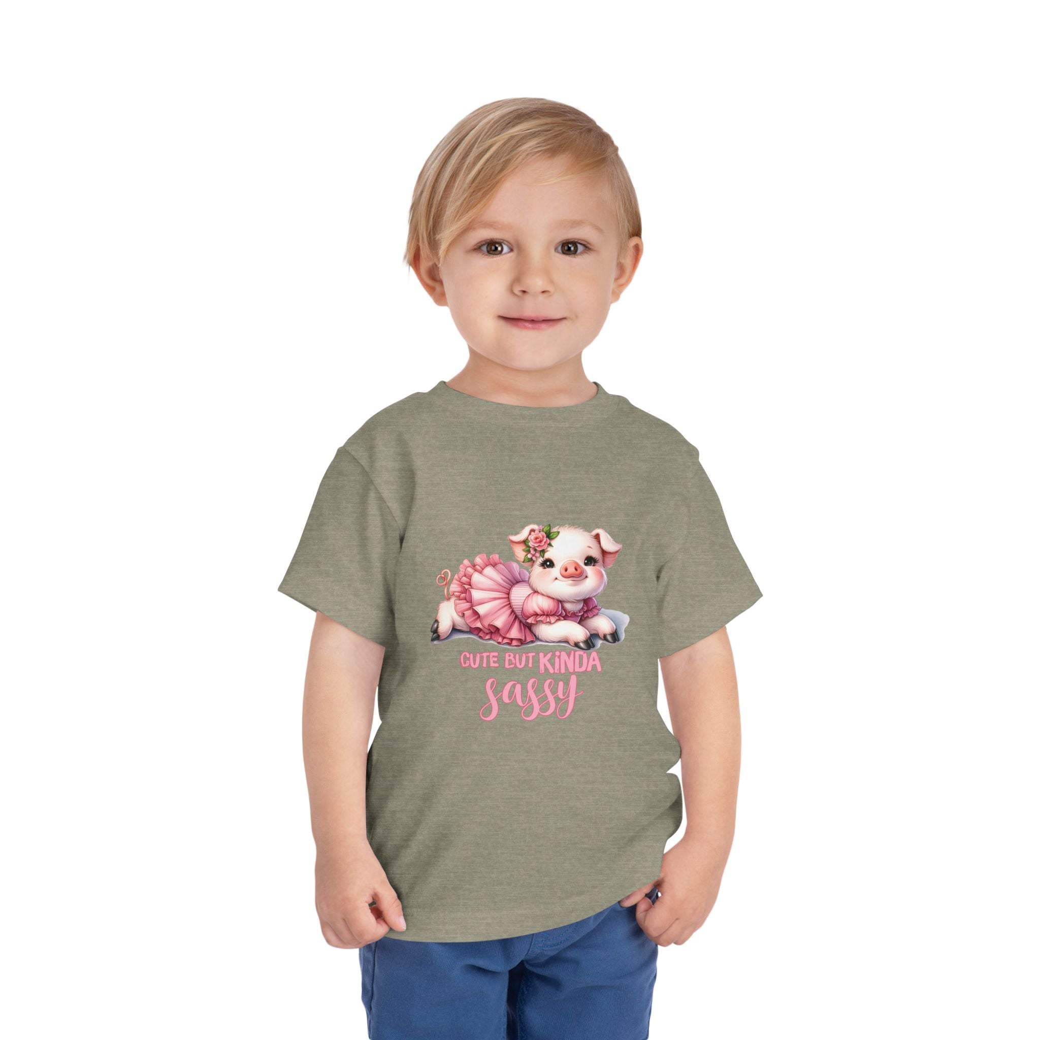 Sassy Pig Toddler Tee, Cute Kids T-Shirt, Birthday Gift, Toddler Apparel, Funny Animal Shirt, Playful Baby Tee