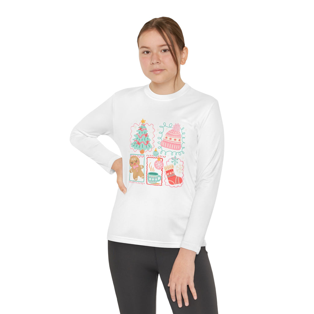 Youth Long Sleeve Christmas Tee, Holiday Shirt for Kids, Cozy Winter Apparel, Gift Idea for Christmas & Birthdays, Festive Clothing