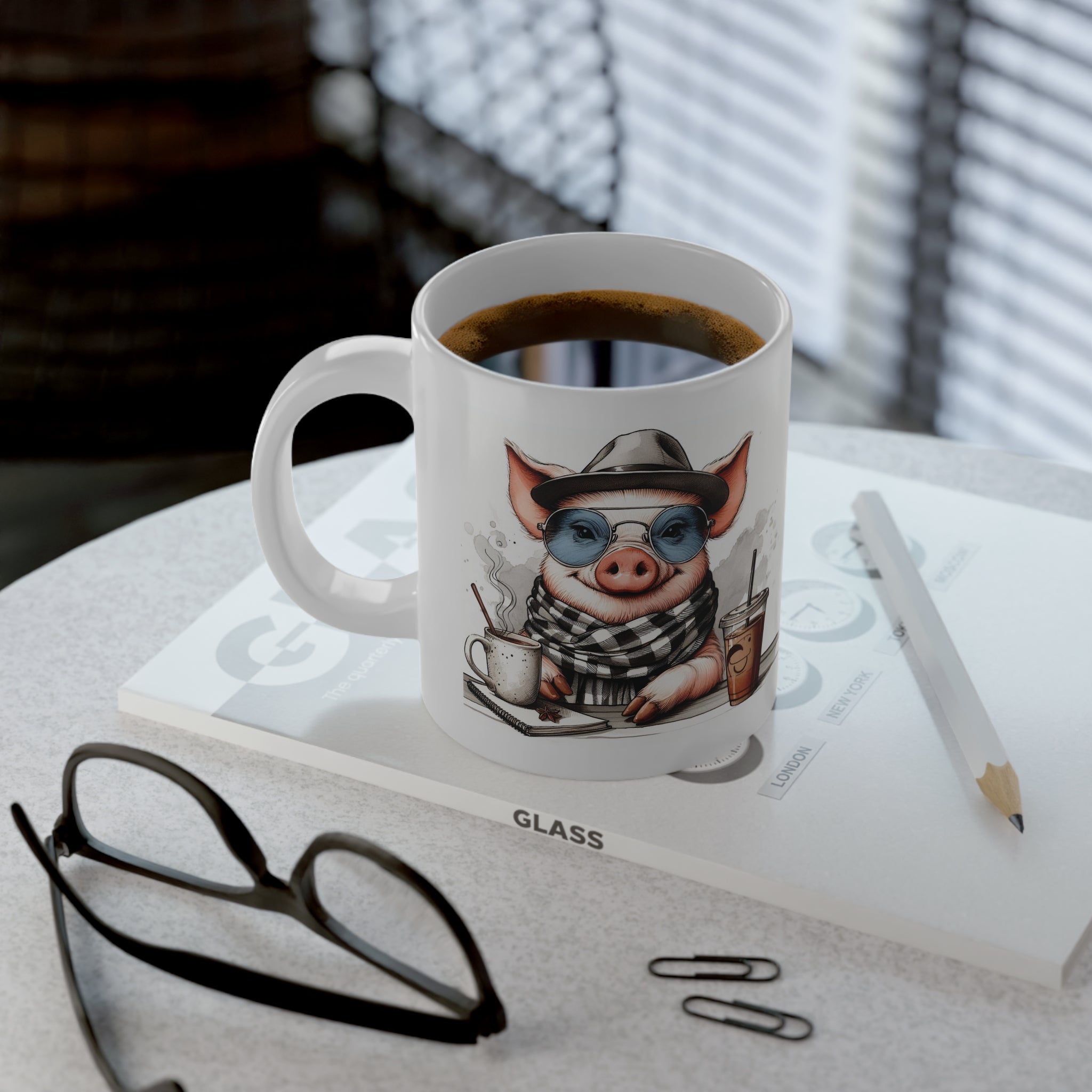 Playful Pig Jumbo Mug - 20oz, Cute Farmhouse Coffee Cup, Funny Pig Mug, Gift for Pig Lovers, Quirky Kitchen Decor