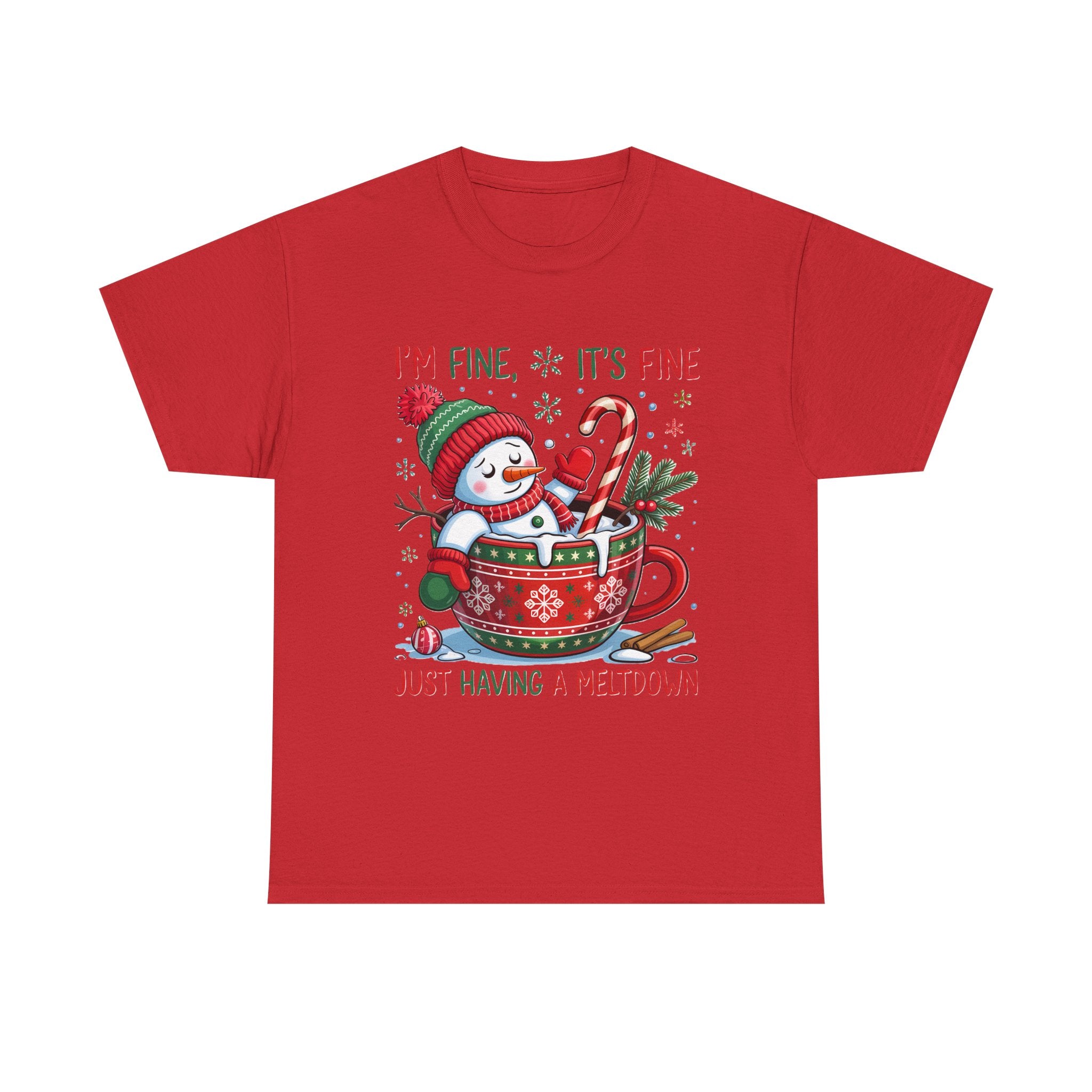 Snowman Meltdown Christmas Tee, Funny Tee, Holiday Gift, Winter Shirt, Unisex Cotton T-Shirt
