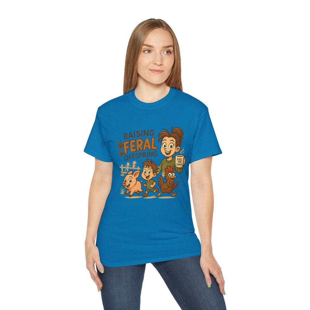 Feral Offspring Tee, Fun Unisex Shirt, Cute Animal Gift, Eco-Friendly Cotton T-Shirt, Perfect for Parents and Kids, Casual Wear