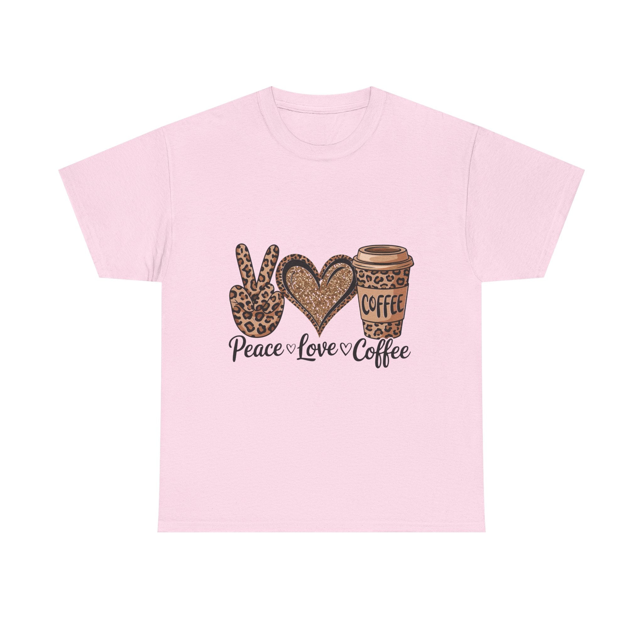 Peace, Love, Coffee Unisex Tee | Cozy Graphic Tee for Coffee Lovers