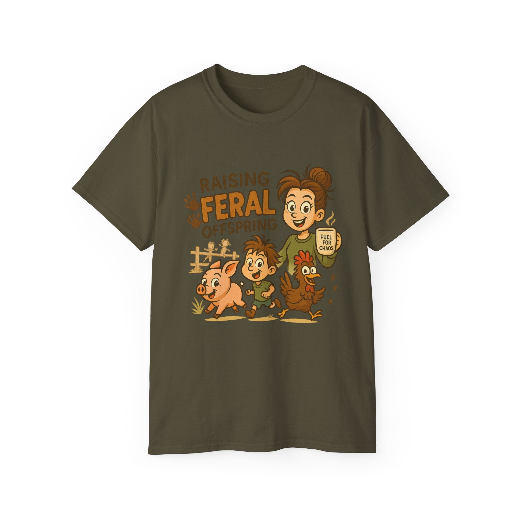 Feral Offspring Tee, Fun Unisex Shirt, Cute Animal Gift, Eco-Friendly Cotton T-Shirt, Perfect for Parents and Kids, Casual Wear