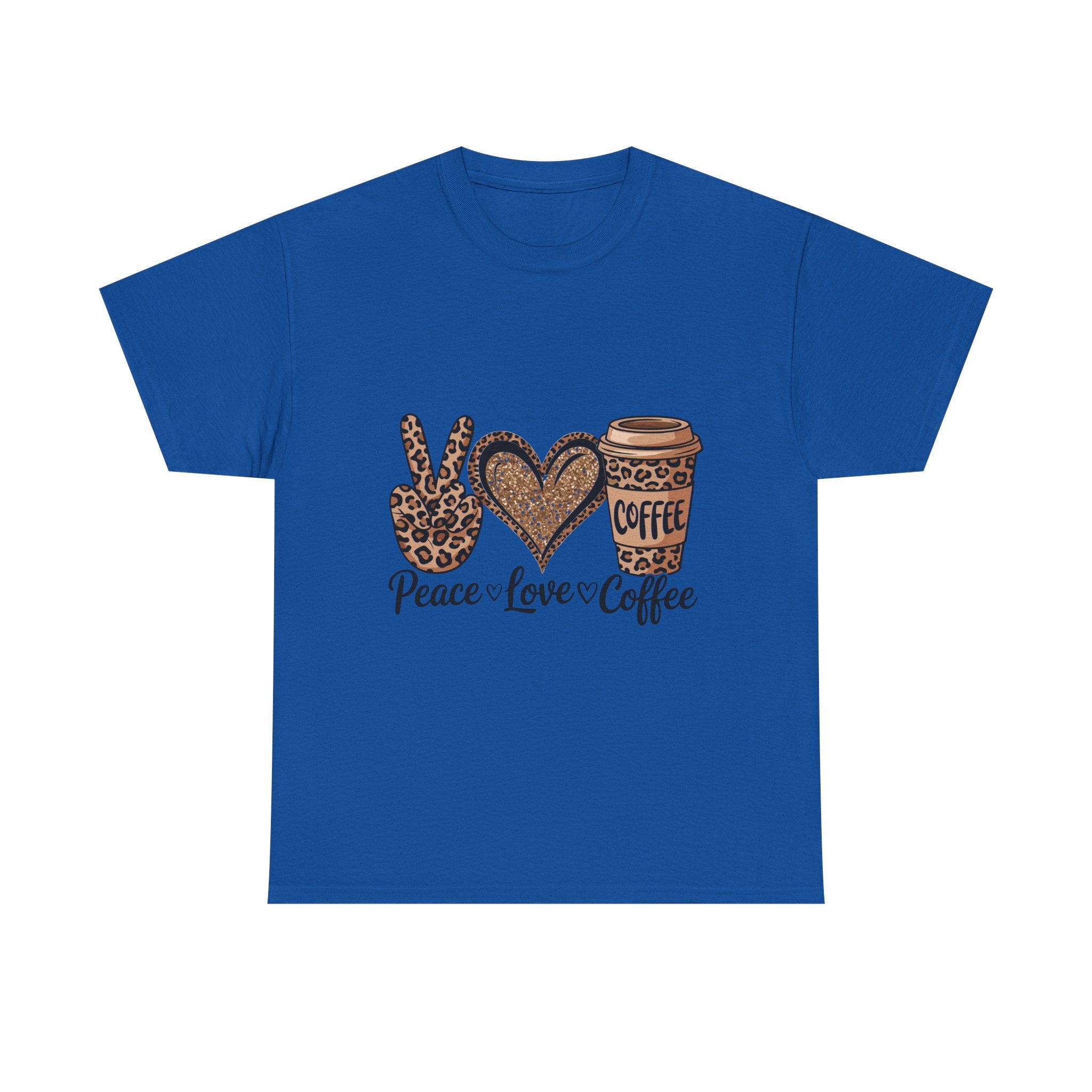 Peace, Love, Coffee Unisex Tee | Cozy Graphic Tee for Coffee Lovers