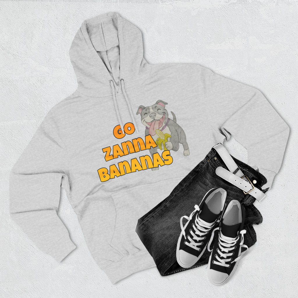 Go Zanna Bananas Fleece Hoodie, Funny Pet Lover Gift, Cozy Sweatshirt for Dog Owners, Perfect for Casual Wear, Great for Birthdays