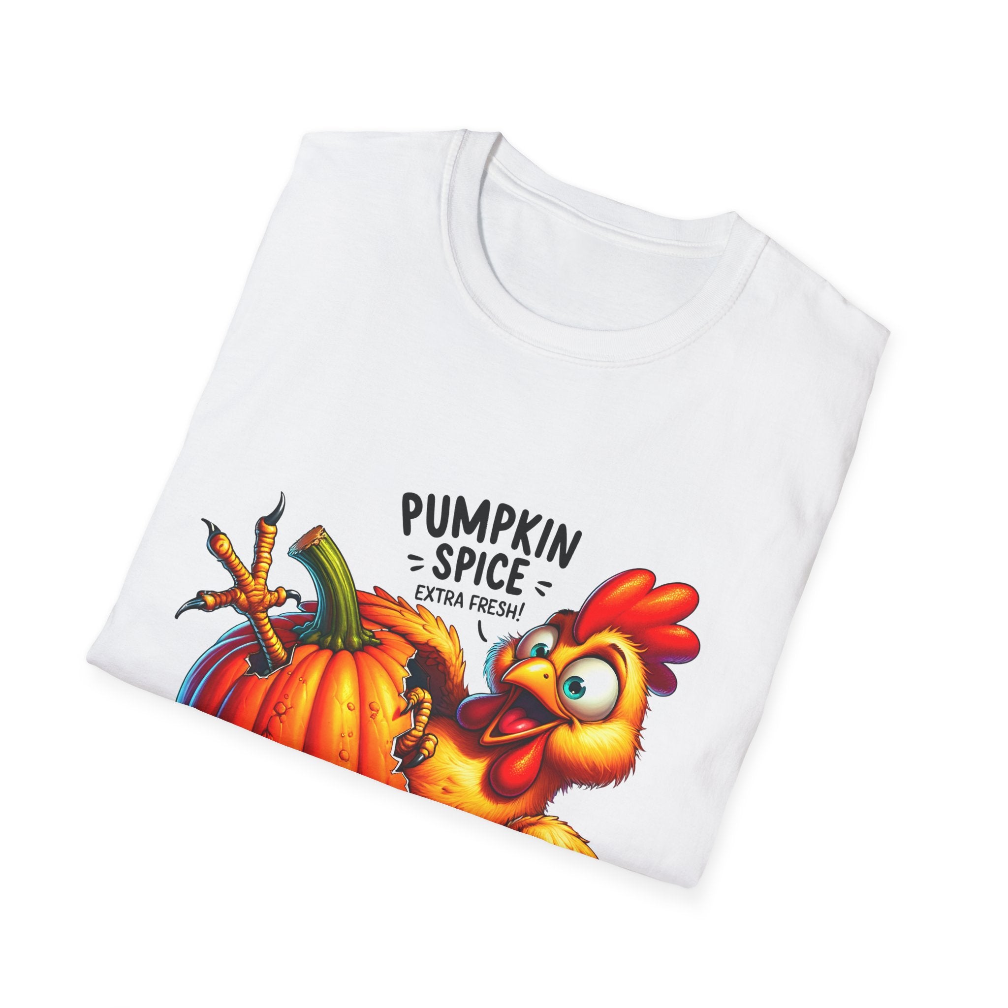 Pumpkin Spice Chicken T-Shirt, Fall Tees, Funny Halloween Shirt, Unisex Graphic Tee, Autumn Apparel, Gift for Thanksgiving