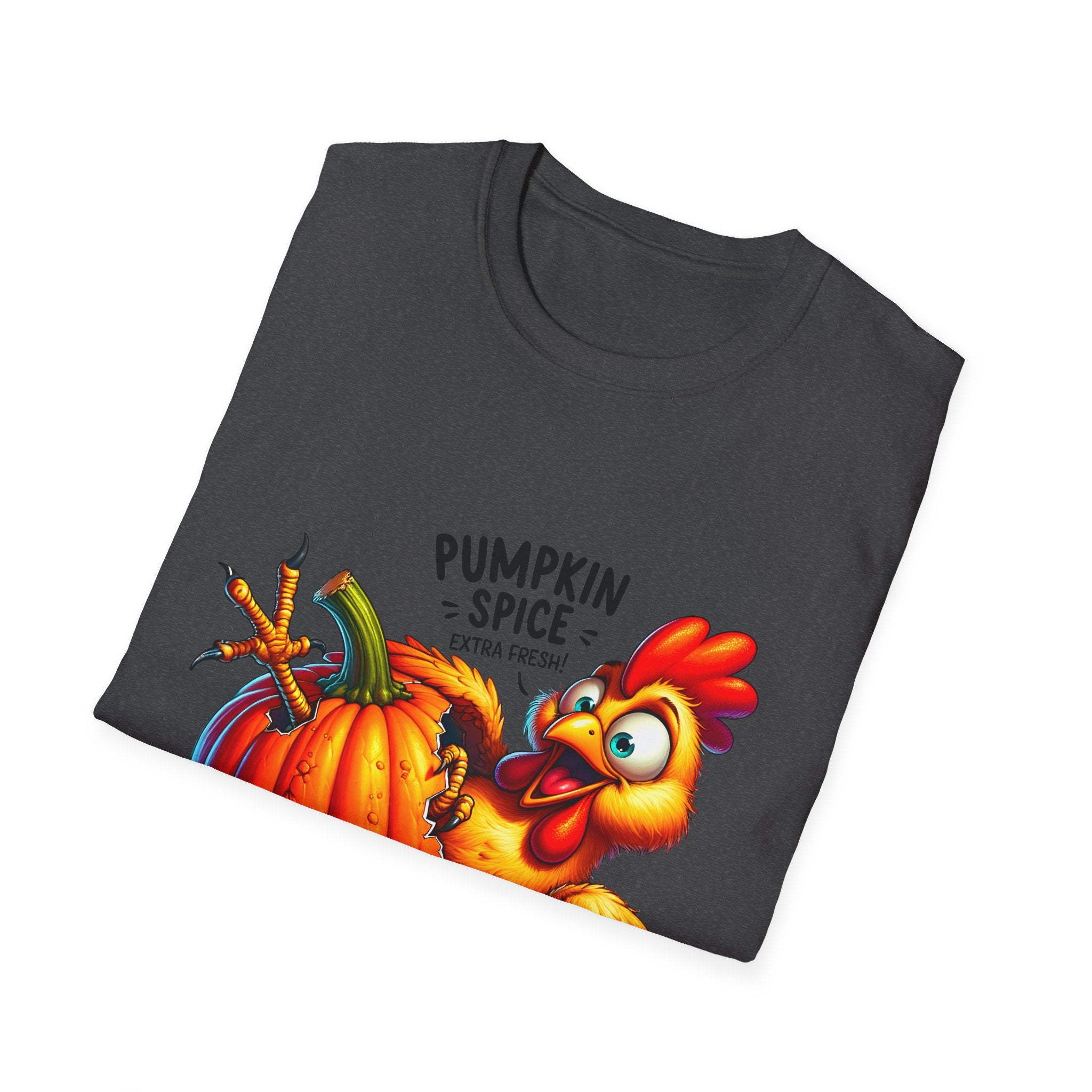 Pumpkin Spice Chicken T-Shirt, Fall Tees, Funny Halloween Shirt, Unisex Graphic Tee, Autumn Apparel, Gift for Thanksgiving