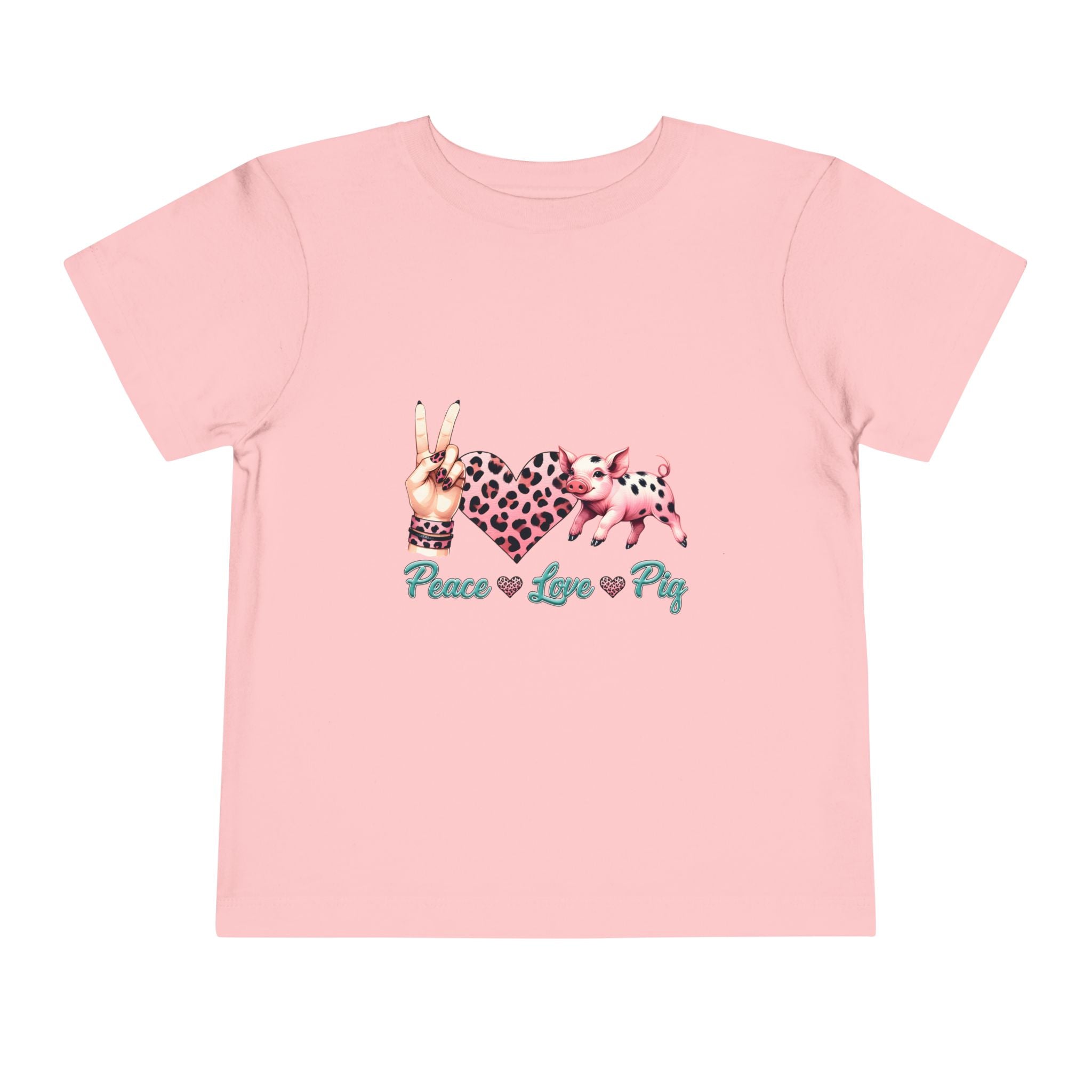 Toddler Peace, Love & Pig Tee, Cute Kid's T-Shirt, Animal Lovers Gift, Birthday Outfit, Playful Graphic Tee