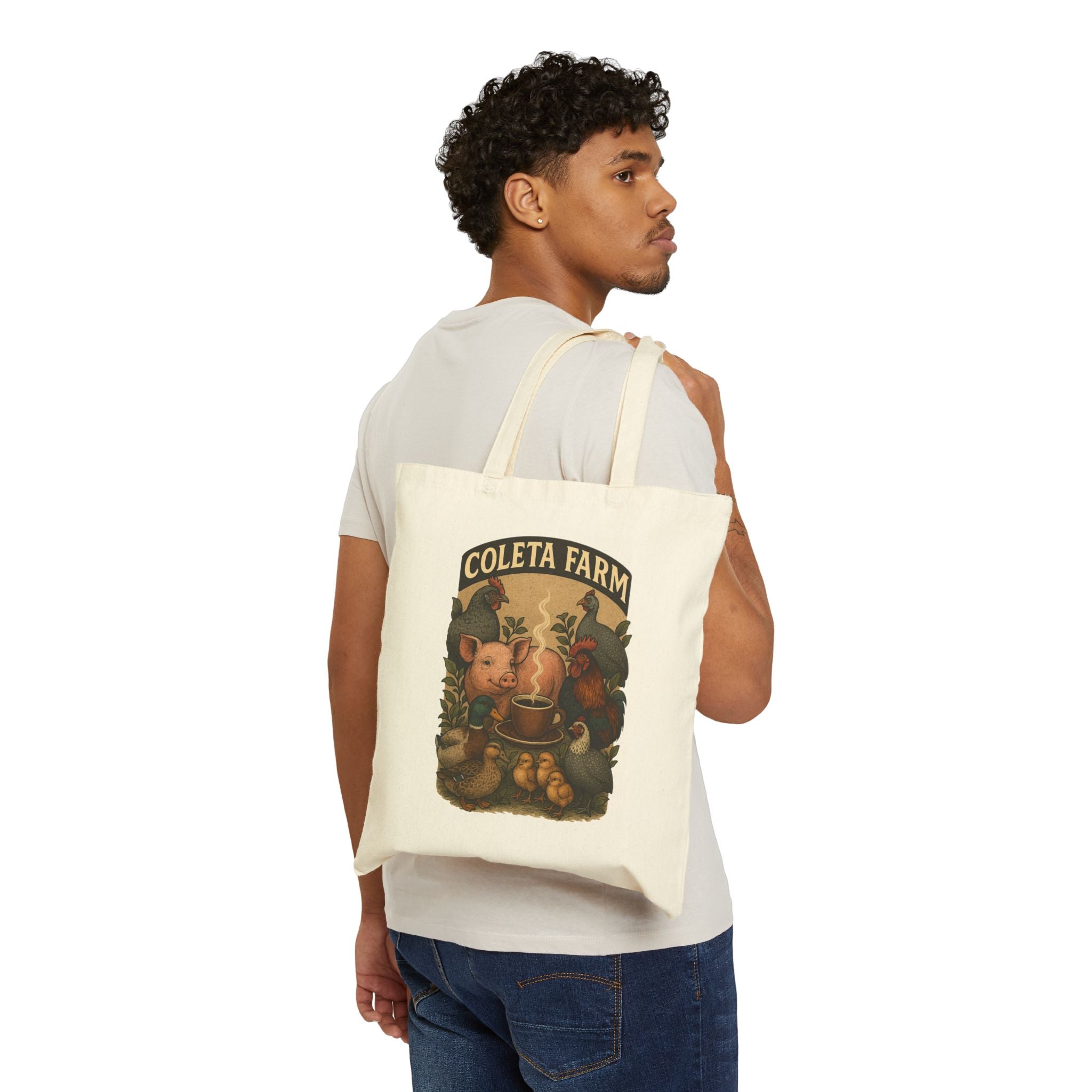 Coleta Farm Vintage Canvas Tote Bag, eco-friendly shopping bag, farmer's market tote, gift for her, rustic home decor