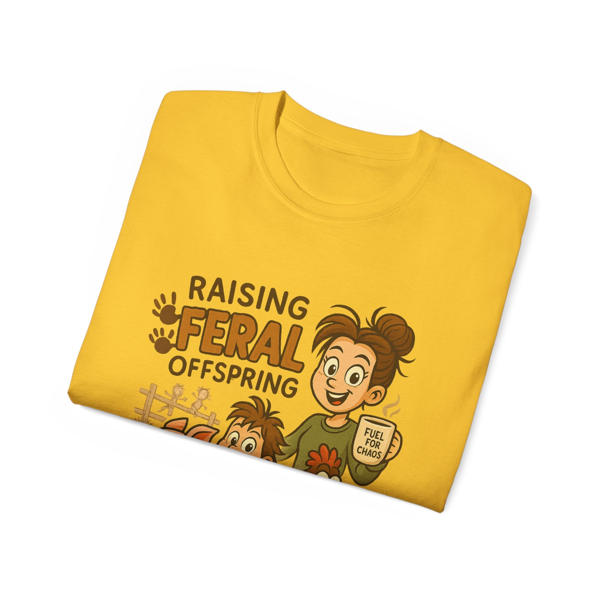 Feral Offspring Tee, Fun Unisex Shirt, Cute Animal Gift, Eco-Friendly Cotton T-Shirt, Perfect for Parents and Kids, Casual Wear