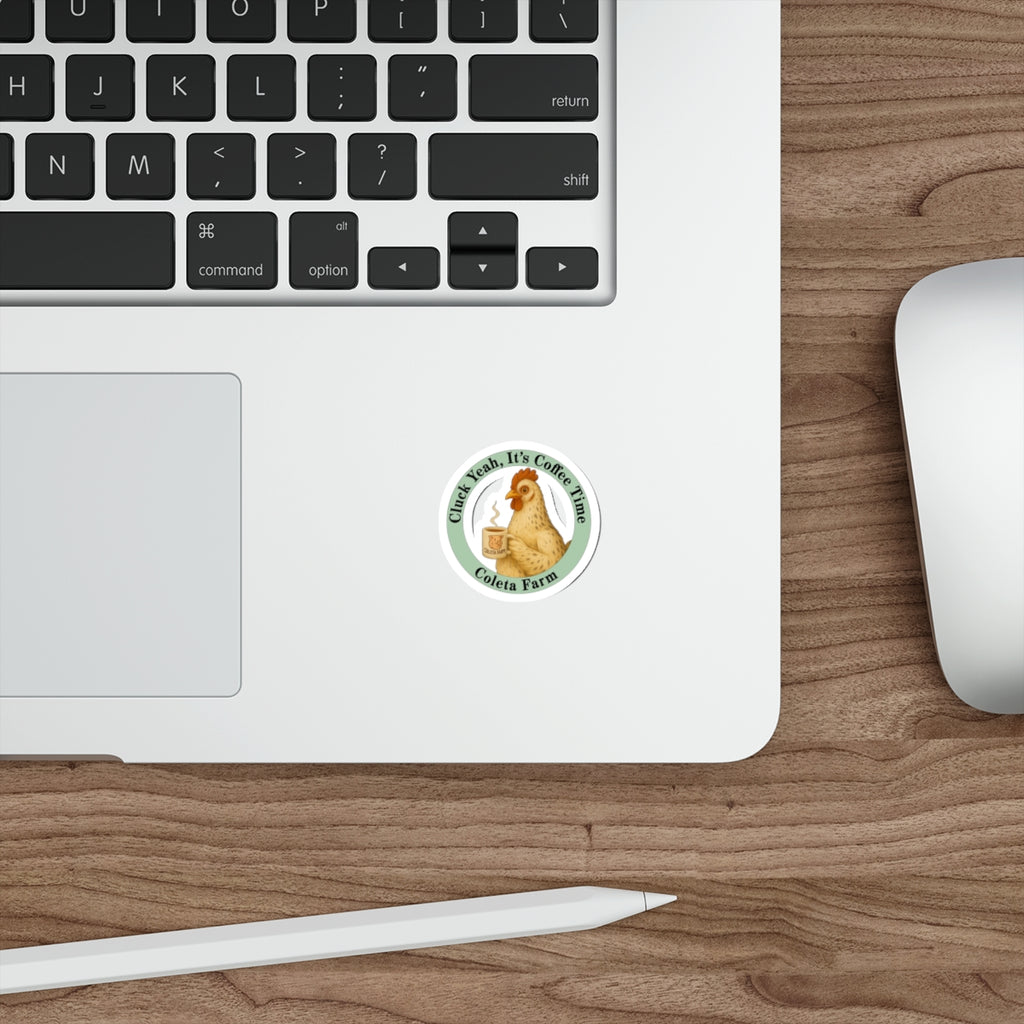 Cozy Coffee Time Die-Cut Stickers, Cluck Yeah Stickers, Fun Farm Decor, Cute Kitchen Art, Coffee Lover Gifts, Farmhouse Style Stickers