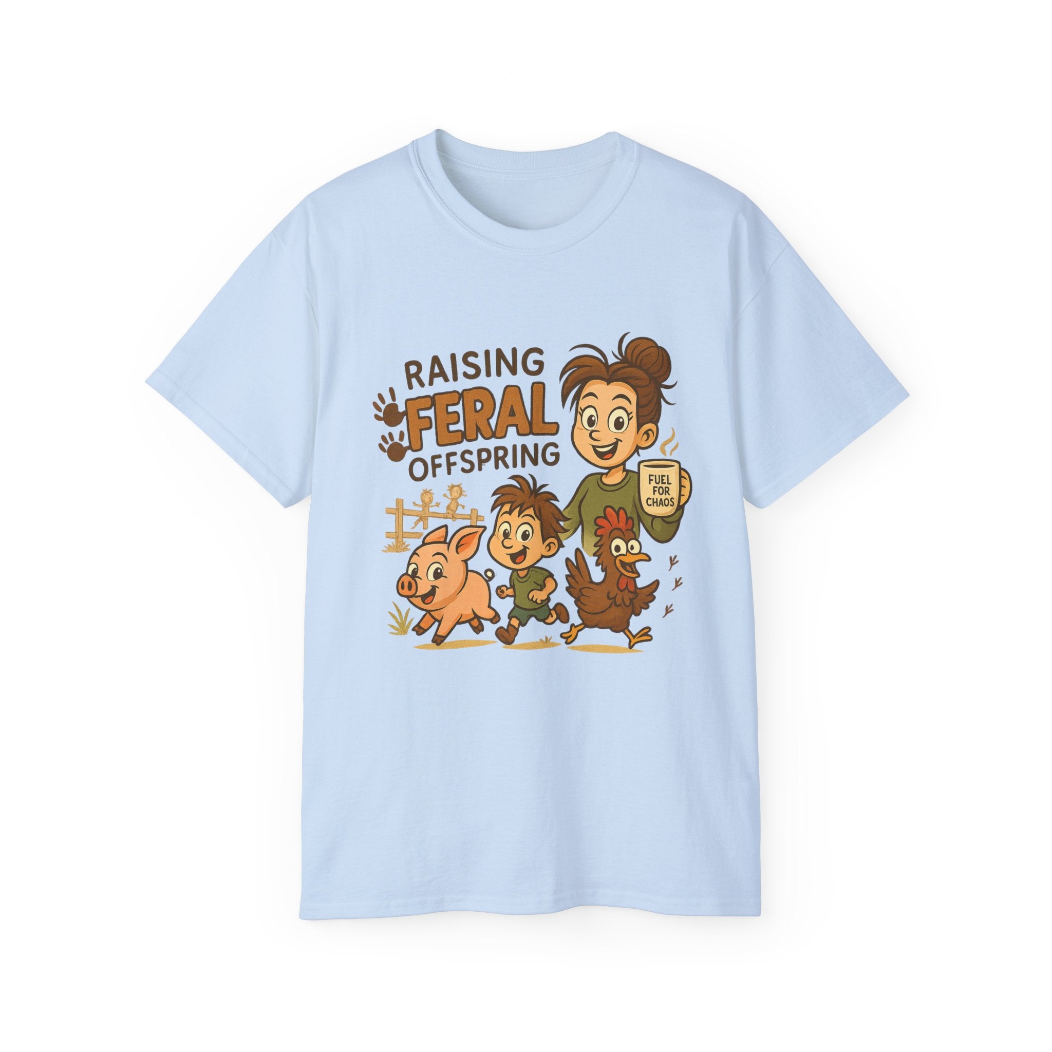 Feral Offspring Tee, Fun Unisex Shirt, Cute Animal Gift, Eco-Friendly Cotton T-Shirt, Perfect for Parents and Kids, Casual Wear
