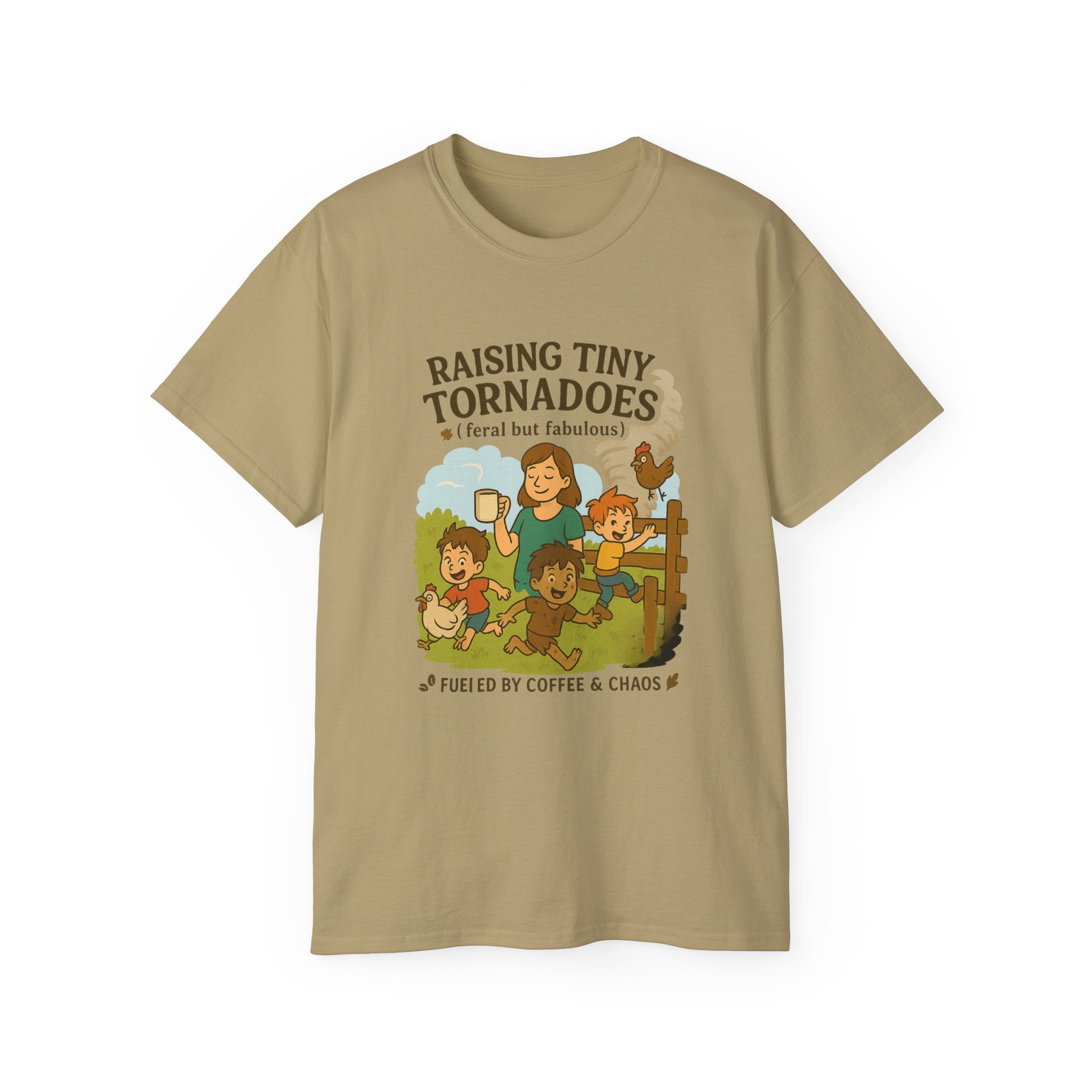Unisex Ultra Cotton Tee: Raising Tiny Tornadoes, Fun Parenting Shirt, Coffee Lovers Gift, Family Humor T-Shirt, Fabulously Feral Kids [...]