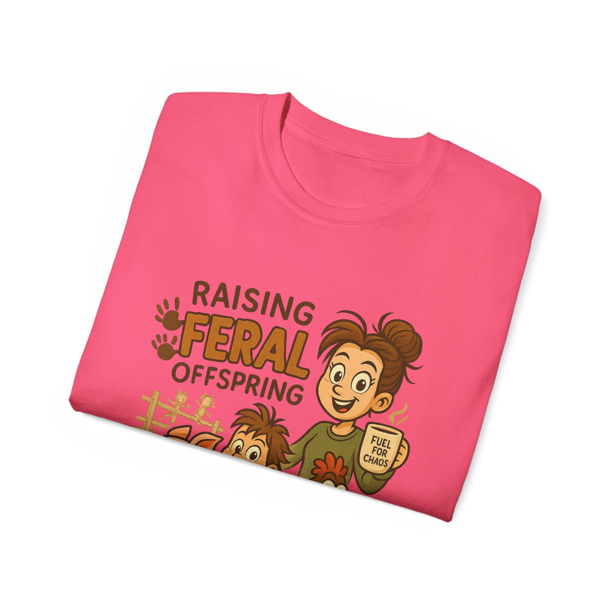 Feral Offspring Tee, Fun Unisex Shirt, Cute Animal Gift, Eco-Friendly Cotton T-Shirt, Perfect for Parents and Kids, Casual Wear