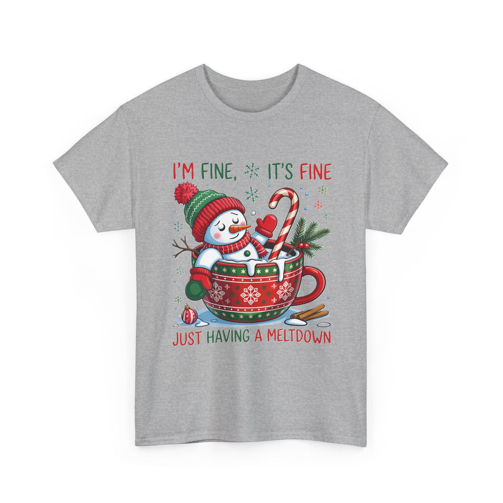 Snowman Meltdown Christmas Tee, Funny Tee, Holiday Gift, Winter Shirt, Unisex Cotton T-Shirt