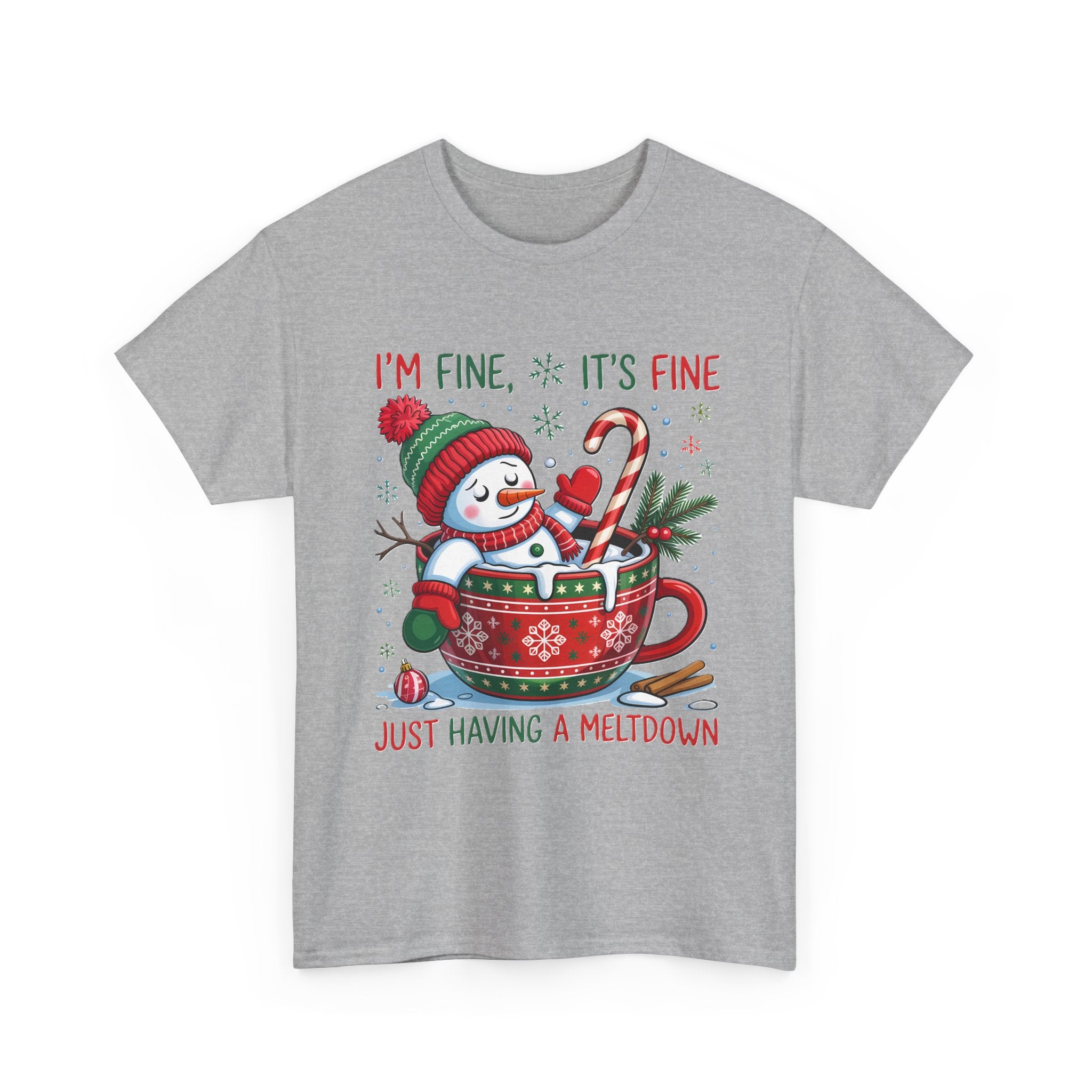 Snowman Meltdown Christmas Tee, Funny Tee, Holiday Gift, Winter Shirt, Unisex Cotton T-Shirt