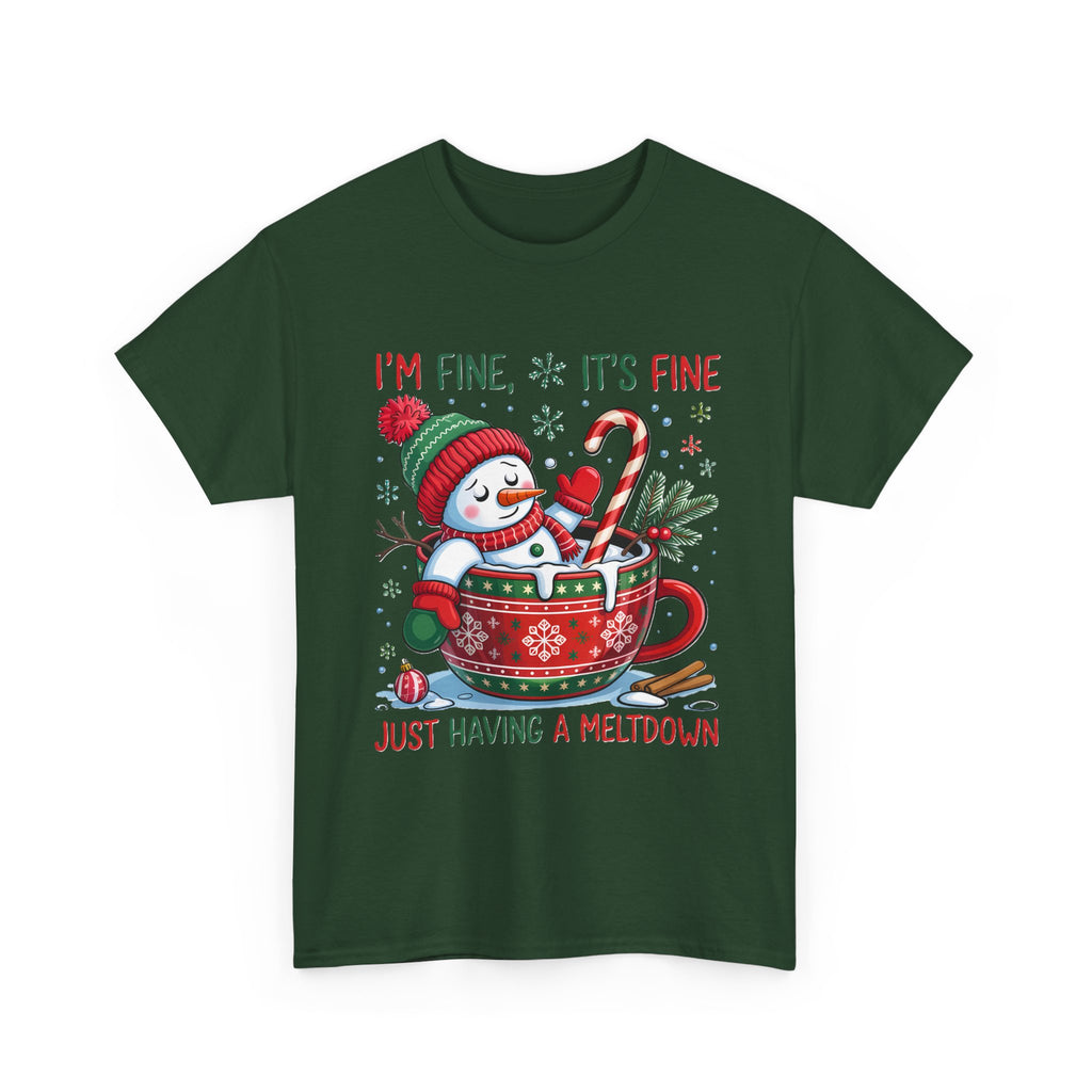 Snowman Meltdown Christmas Tee, Funny Tee, Holiday Gift, Winter Shirt, Unisex Cotton T-Shirt