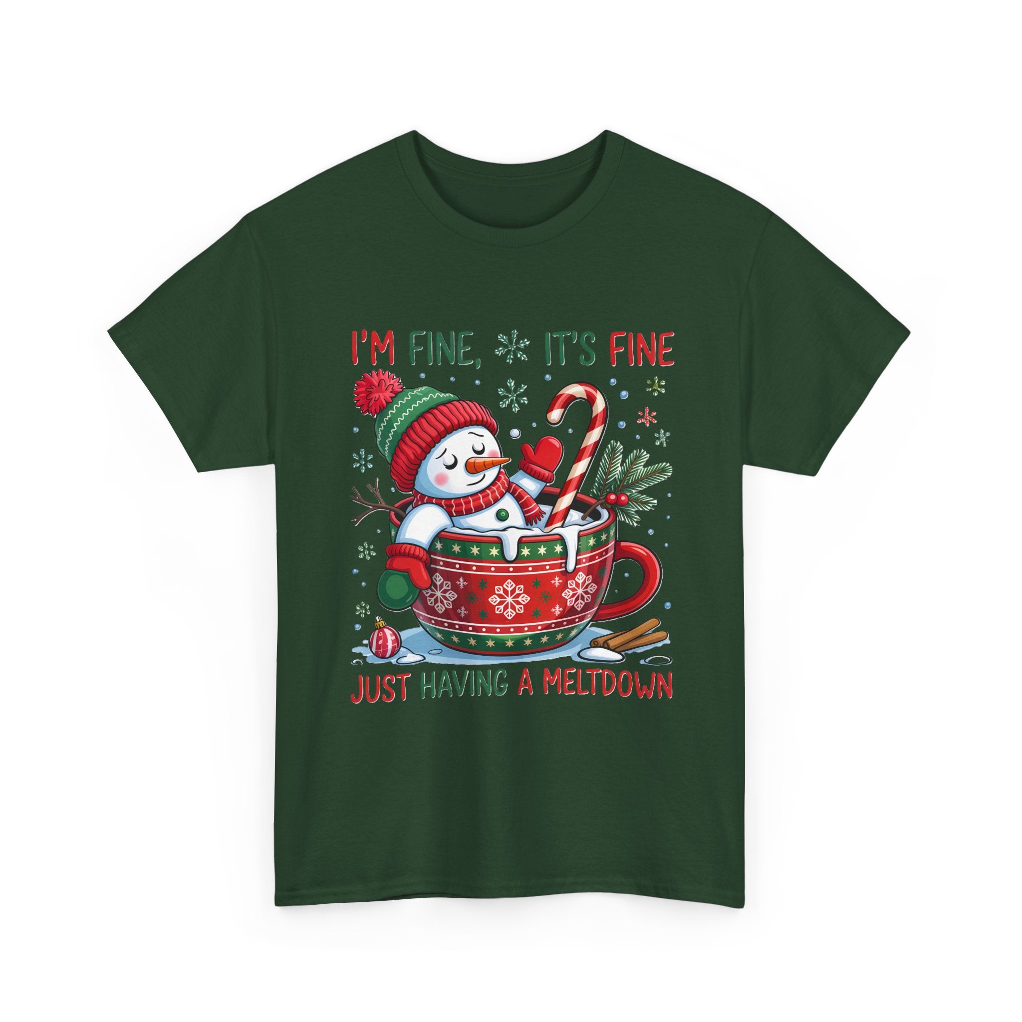 Snowman Meltdown Christmas Tee, Funny Tee, Holiday Gift, Winter Shirt, Unisex Cotton T-Shirt