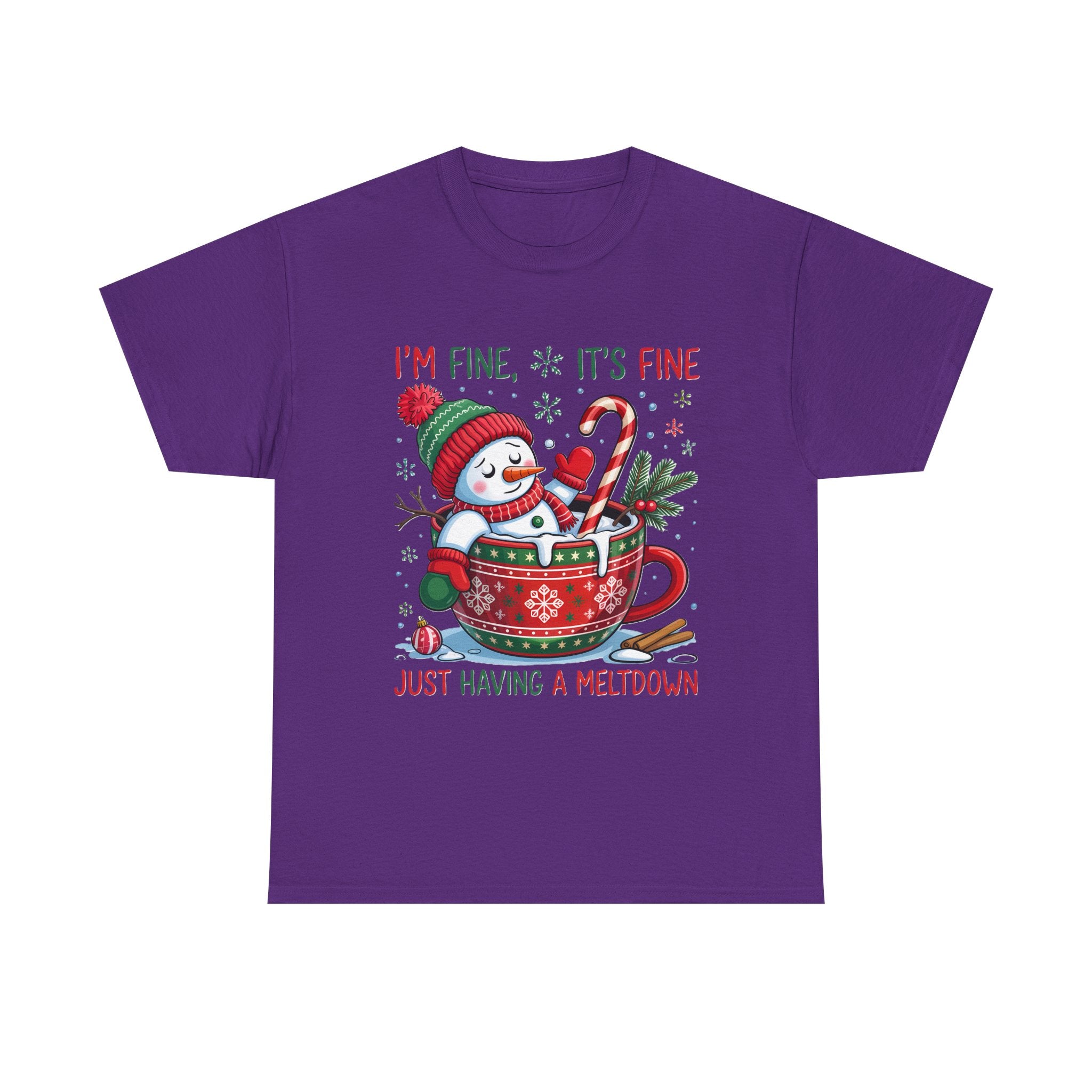Snowman Meltdown Christmas Tee, Funny Tee, Holiday Gift, Winter Shirt, Unisex Cotton T-Shirt