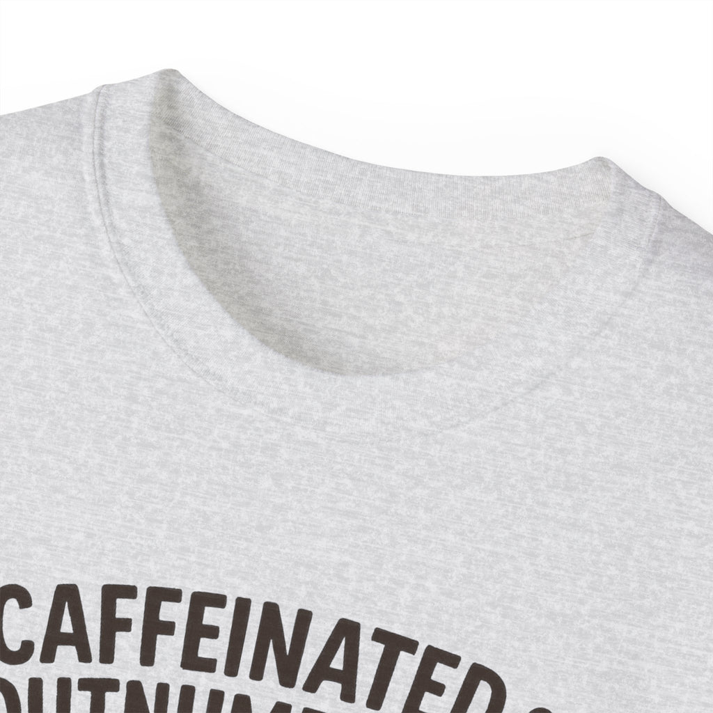 Caffeinated & Outnumbered Tee, Mom Life Shirt, Funny Parenting Tee, Gifts for Moms, Family Humor T-Shirt, Cute Kids Design