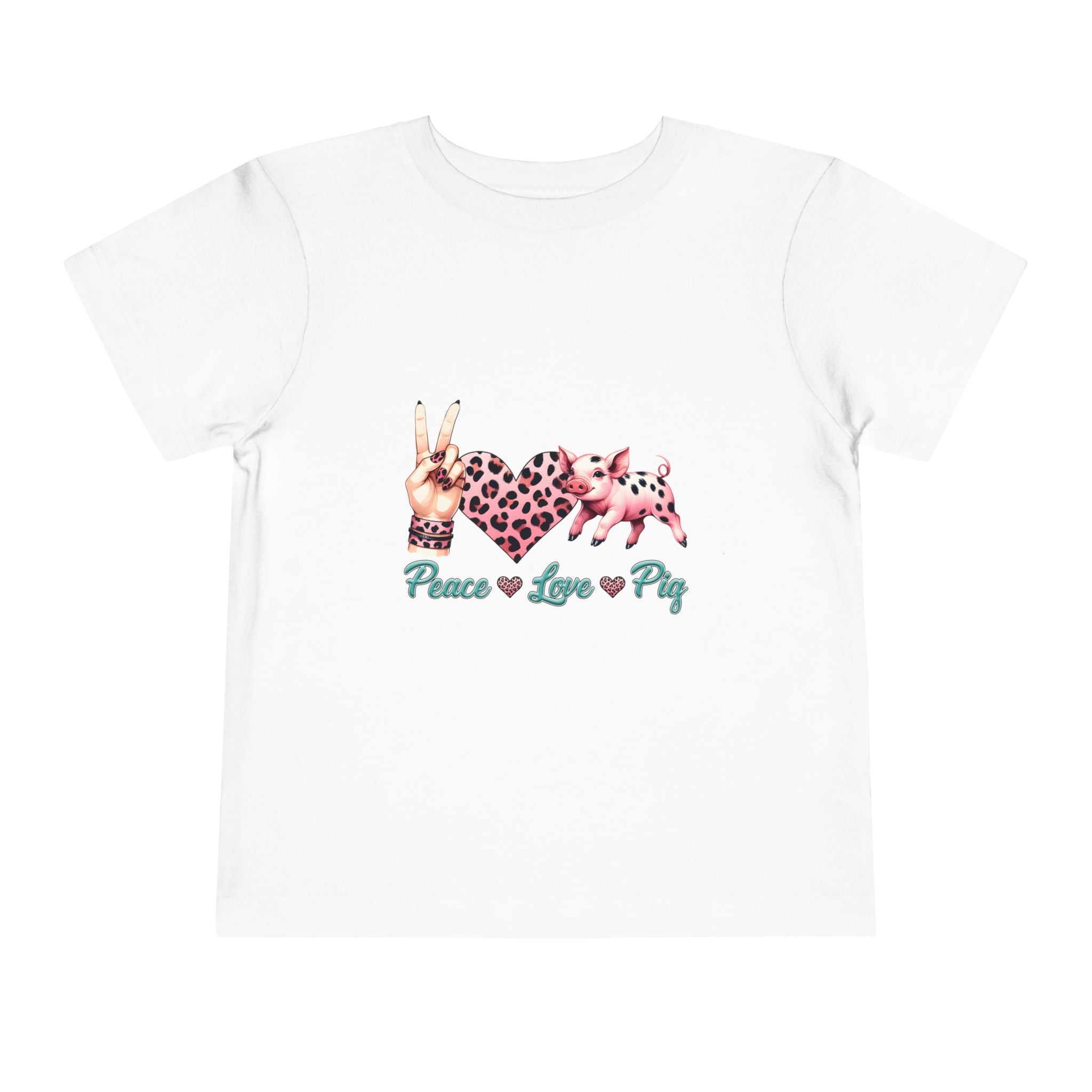 Toddler Peace, Love & Pig Tee, Cute Kid's T-Shirt, Animal Lovers Gift, Birthday Outfit, Playful Graphic Tee