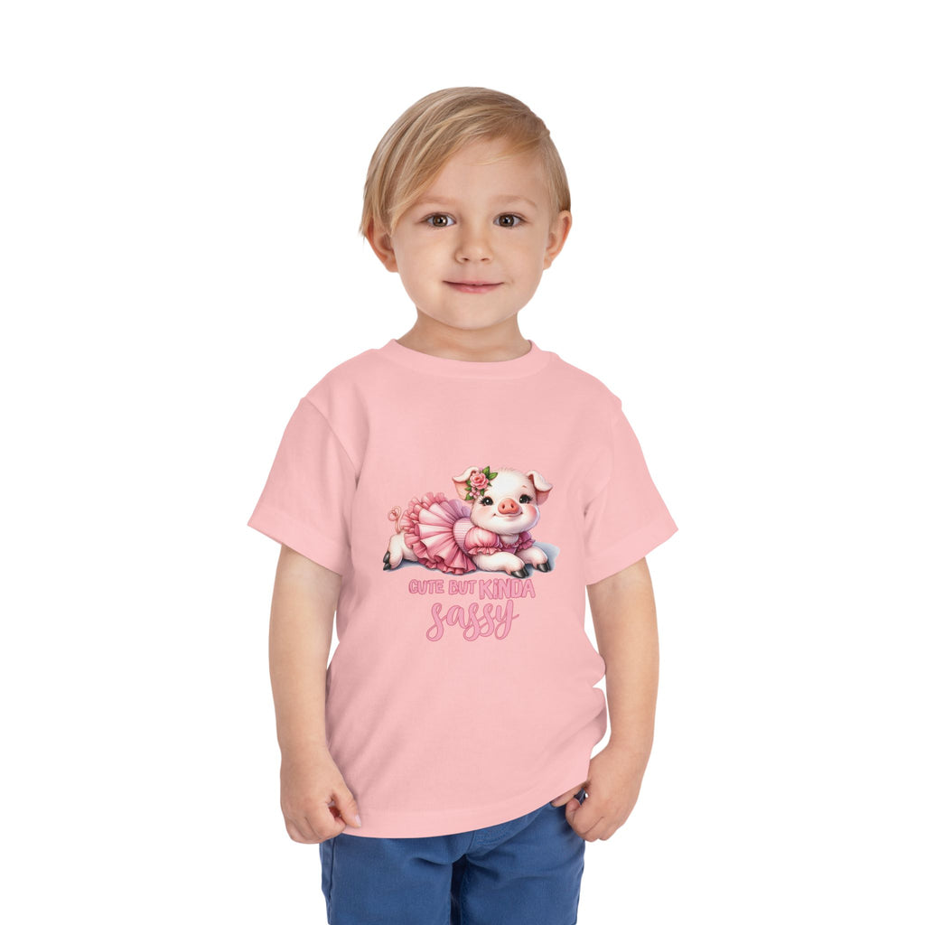 Sassy Pig Toddler Tee, Cute Kids T-Shirt, Birthday Gift, Toddler Apparel, Funny Animal Shirt, Playful Baby Tee
