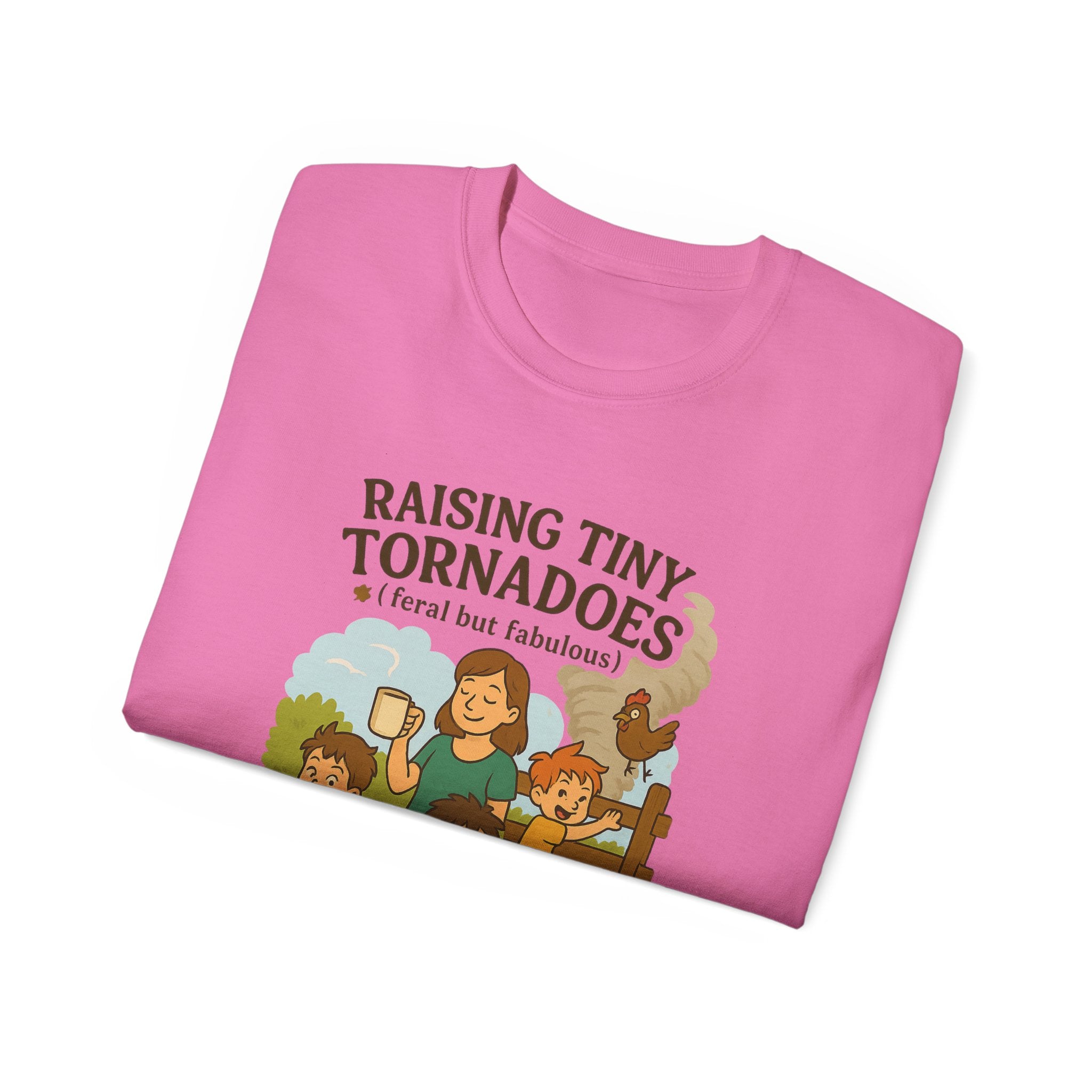 Unisex Ultra Cotton Tee: Raising Tiny Tornadoes, Fun Parenting Shirt, Coffee Lovers Gift, Family Humor T-Shirt, Fabulously Feral Kids [...]