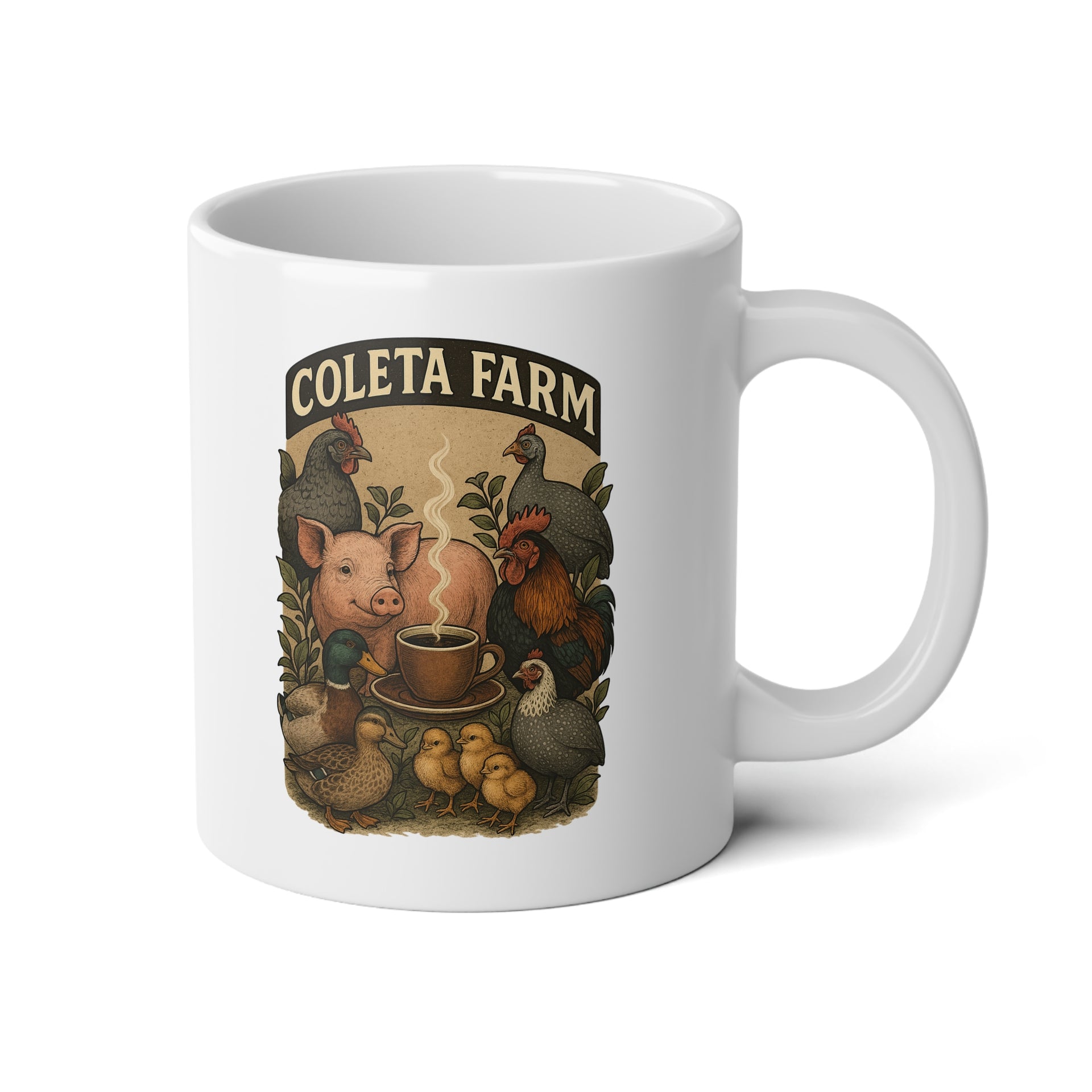 2 different sides Cozy Farmhouse Jumbo Mug, 20oz | Perfect for Coffee  Lovers | Rustic Home Decor | Farm-Themed Gift