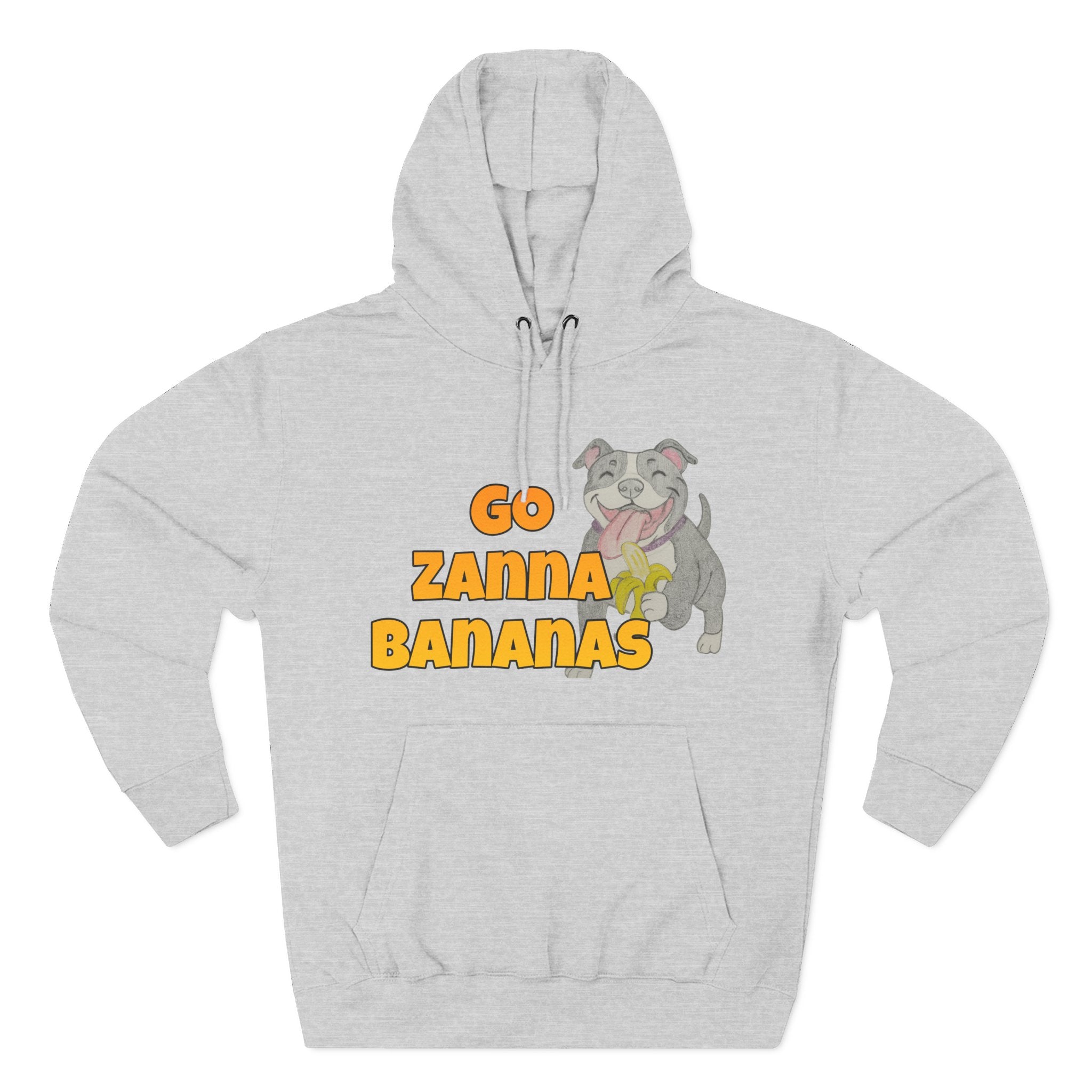 Go Zanna Bananas Fleece Hoodie, Funny Pet Lover Gift, Cozy Sweatshirt for Dog Owners, Perfect for Casual Wear, Great for Birthdays