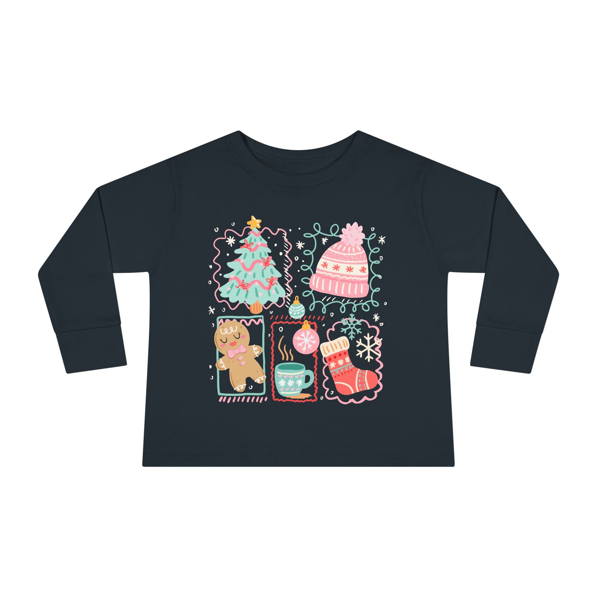 Cozy Holiday Toddler Tee, Christmas Shirt, Winter Long Sleeve, Cute Kids Apparel, Perfect Gift for Kids