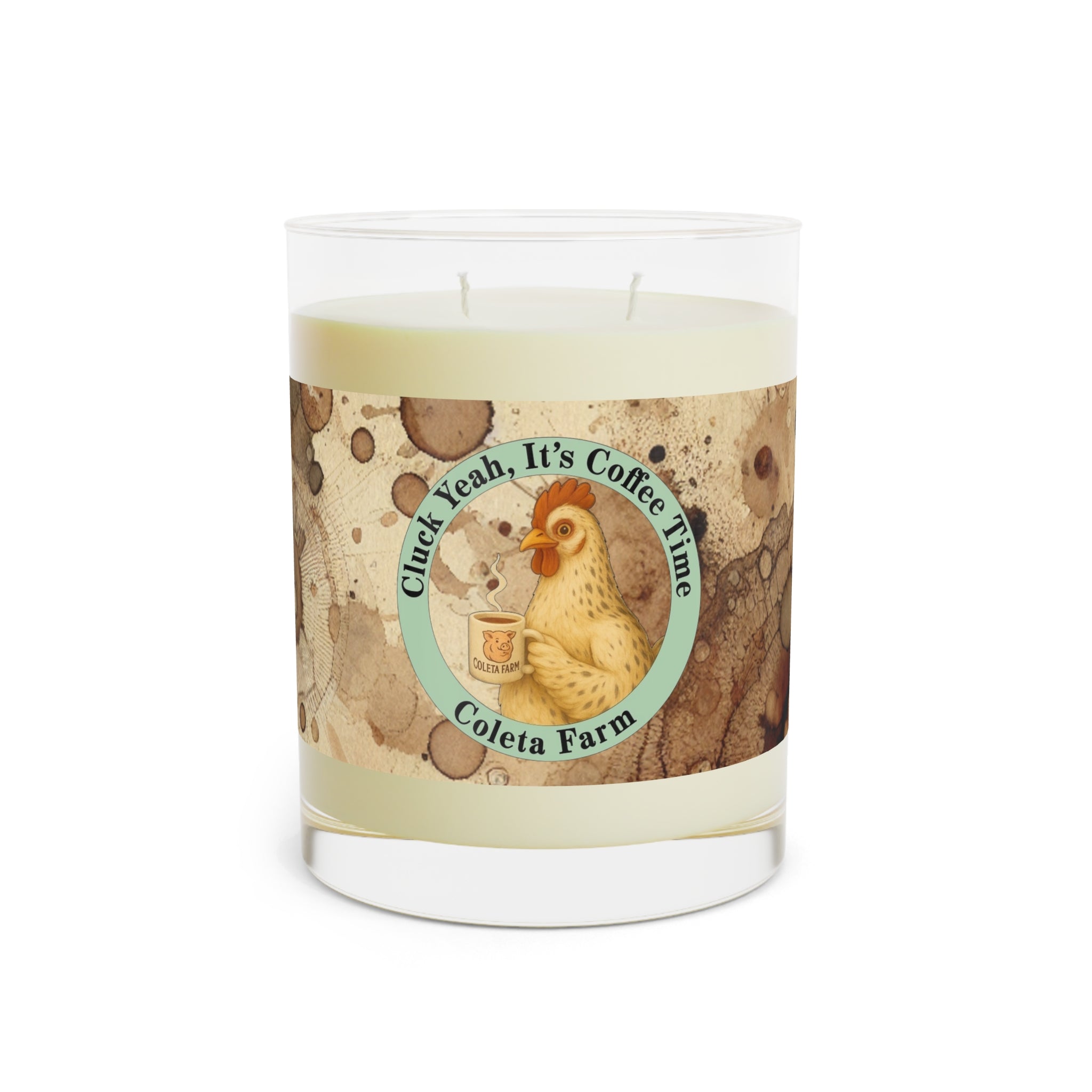 Coffee Time Scented Candle - Full Glass, 11oz, Relaxing Gift for Coffee Lovers, Home Decor, Aromatherapy, Warm Ambiance
