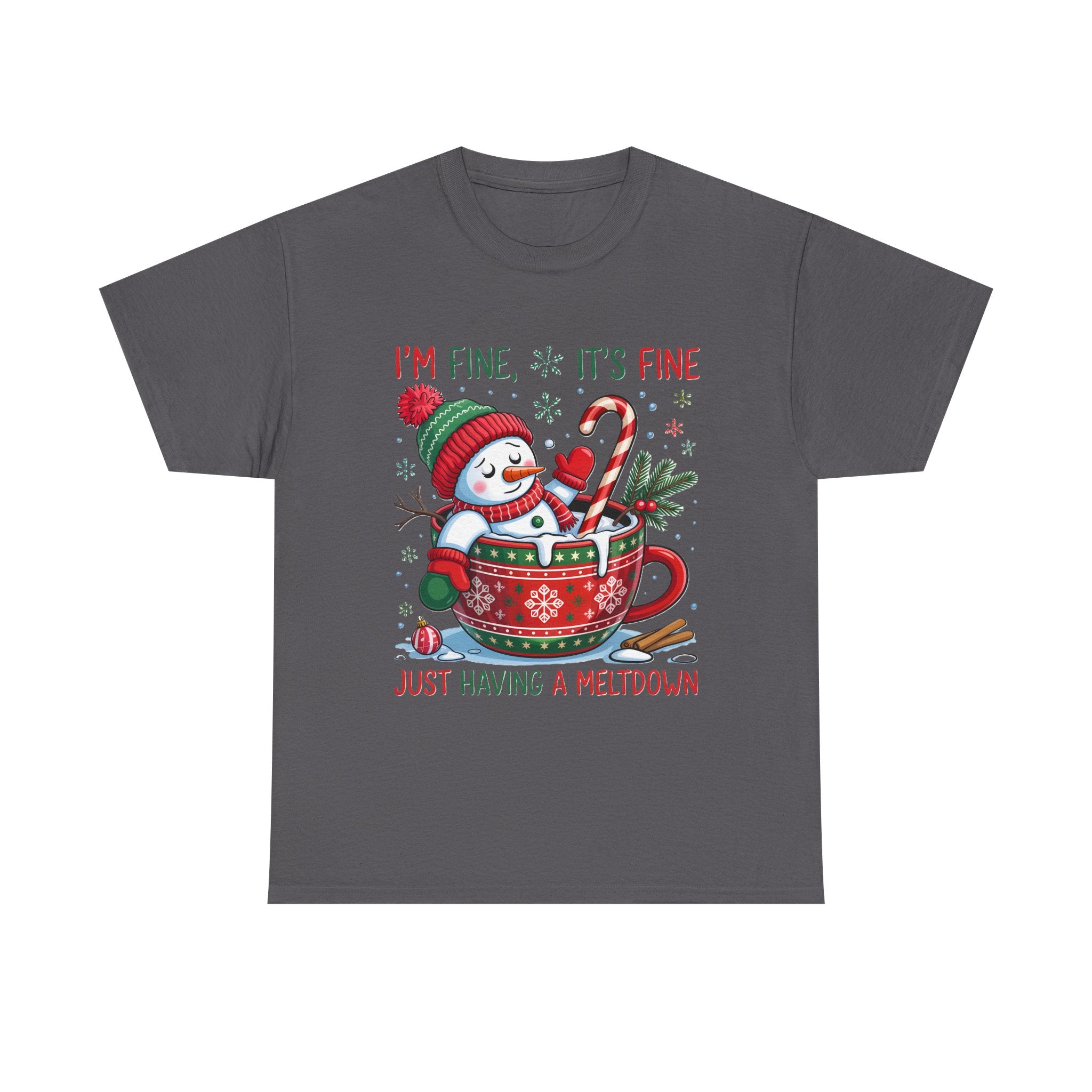 Snowman Meltdown Christmas Tee, Funny Tee, Holiday Gift, Winter Shirt, Unisex Cotton T-Shirt
