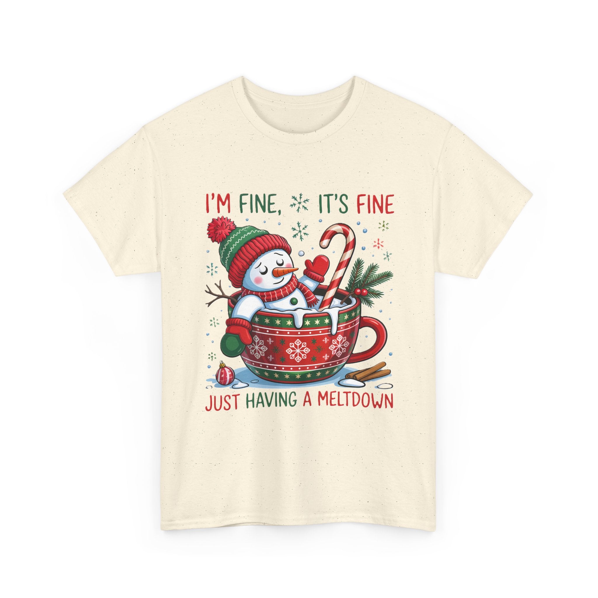 Snowman Meltdown Christmas Tee, Funny Tee, Holiday Gift, Winter Shirt, Unisex Cotton T-Shirt