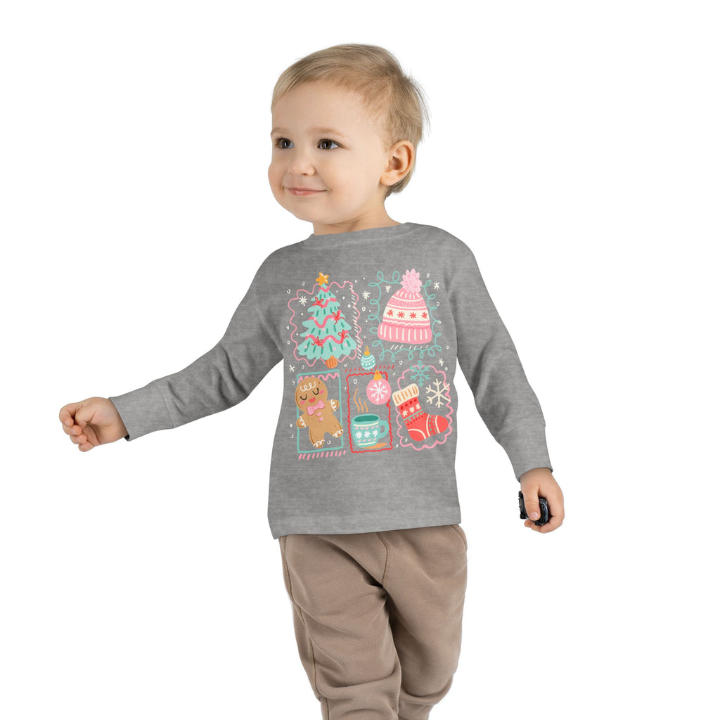 Cozy Holiday Toddler Tee, Christmas Shirt, Winter Long Sleeve, Cute Kids Apparel, Perfect Gift for Kids