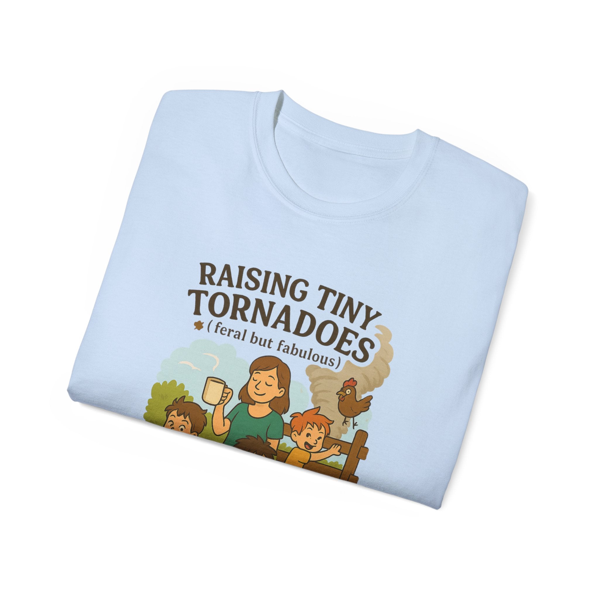 Unisex Ultra Cotton Tee: Raising Tiny Tornadoes, Fun Parenting Shirt, Coffee Lovers Gift, Family Humor T-Shirt, Fabulously Feral Kids [...]