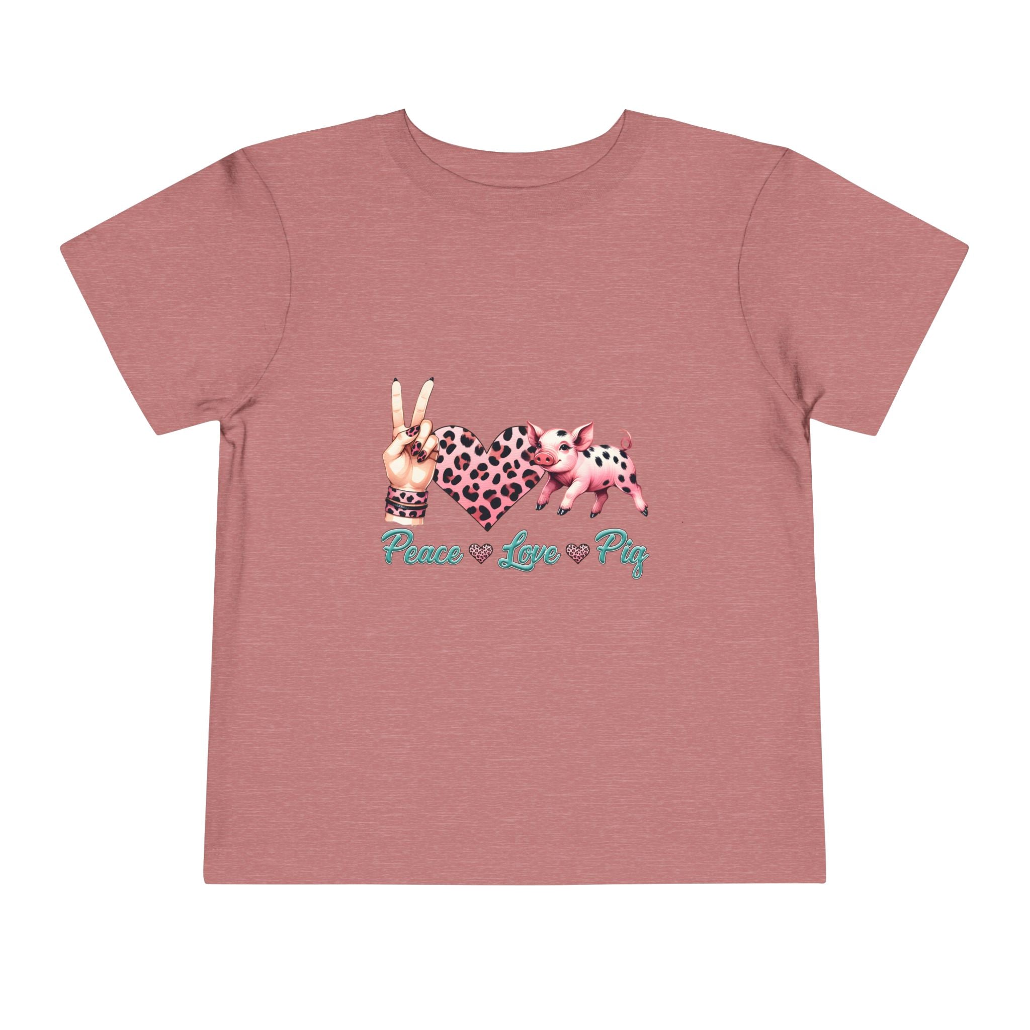 Toddler Peace, Love & Pig Tee, Cute Kid's T-Shirt, Animal Lovers Gift, Birthday Outfit, Playful Graphic Tee