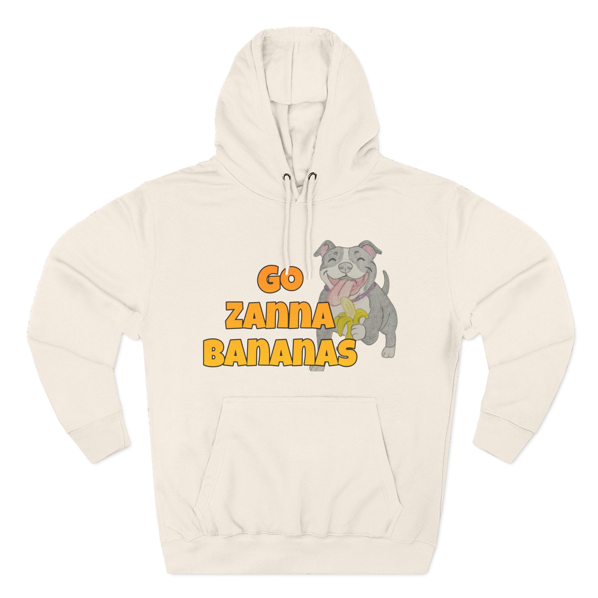 Go Zanna Bananas Fleece Hoodie, Funny Pet Lover Gift, Cozy Sweatshirt for Dog Owners, Perfect for Casual Wear, Great for Birthdays