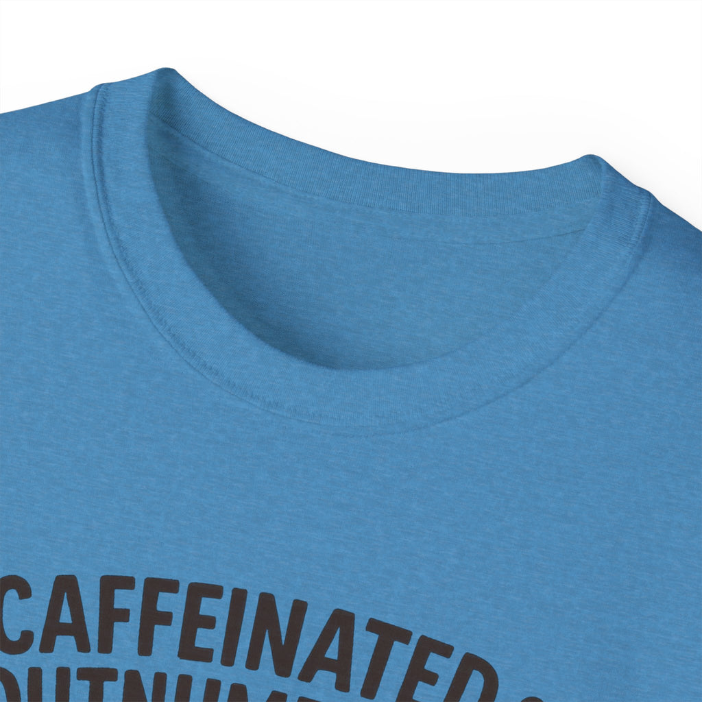 Caffeinated & Outnumbered Tee, Mom Life Shirt, Funny Parenting Tee, Gifts for Moms, Family Humor T-Shirt, Cute Kids Design