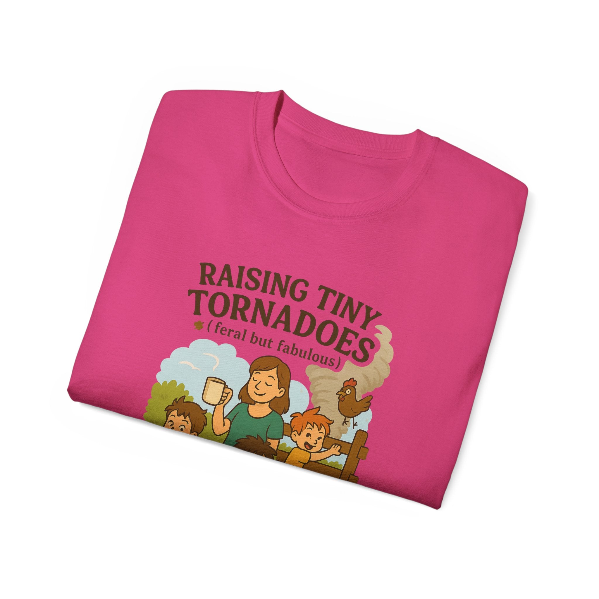 Unisex Ultra Cotton Tee: Raising Tiny Tornadoes, Fun Parenting Shirt, Coffee Lovers Gift, Family Humor T-Shirt, Fabulously Feral Kids [...]